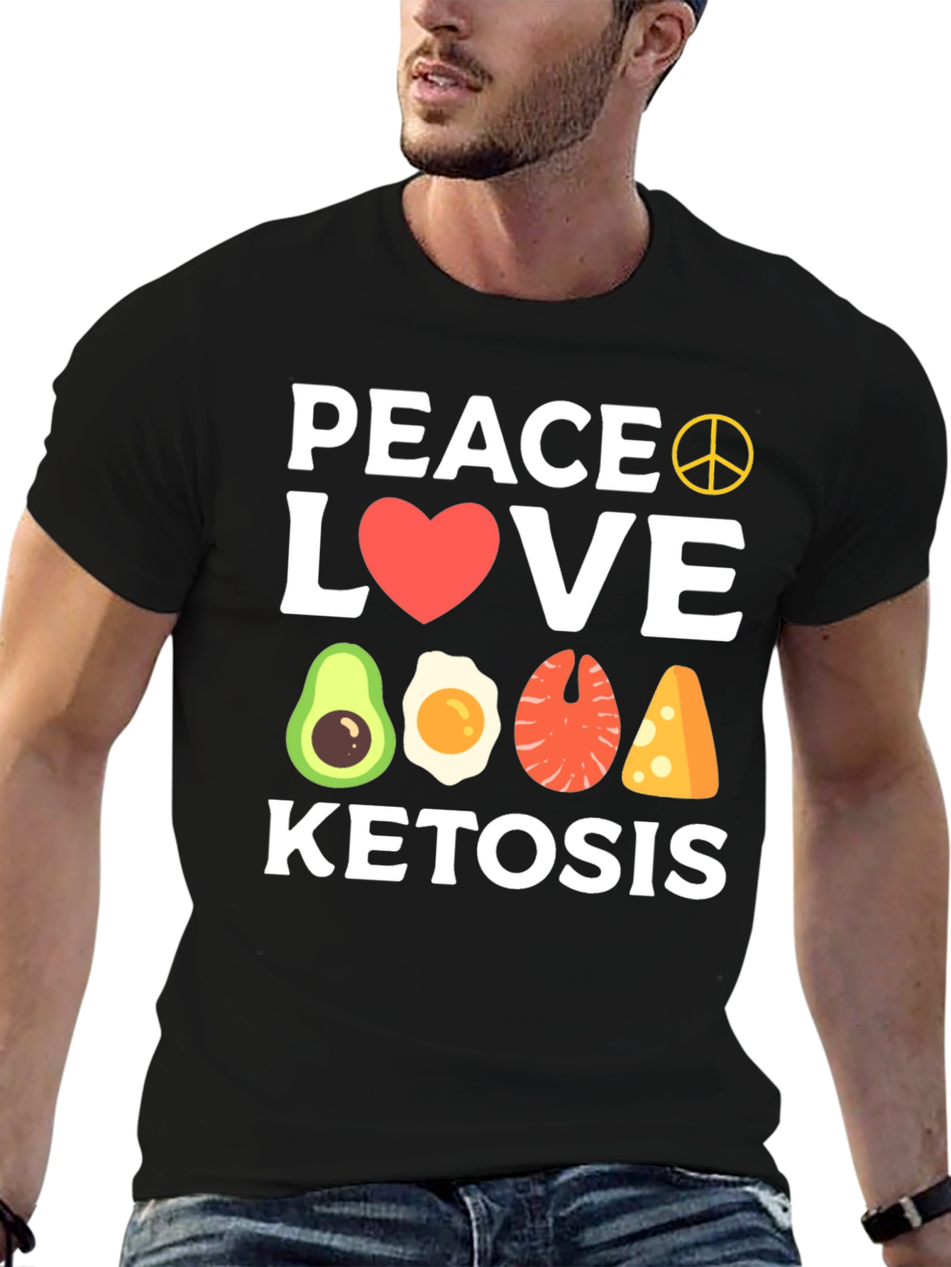 Peace Love Ketosis Black T-Shirt