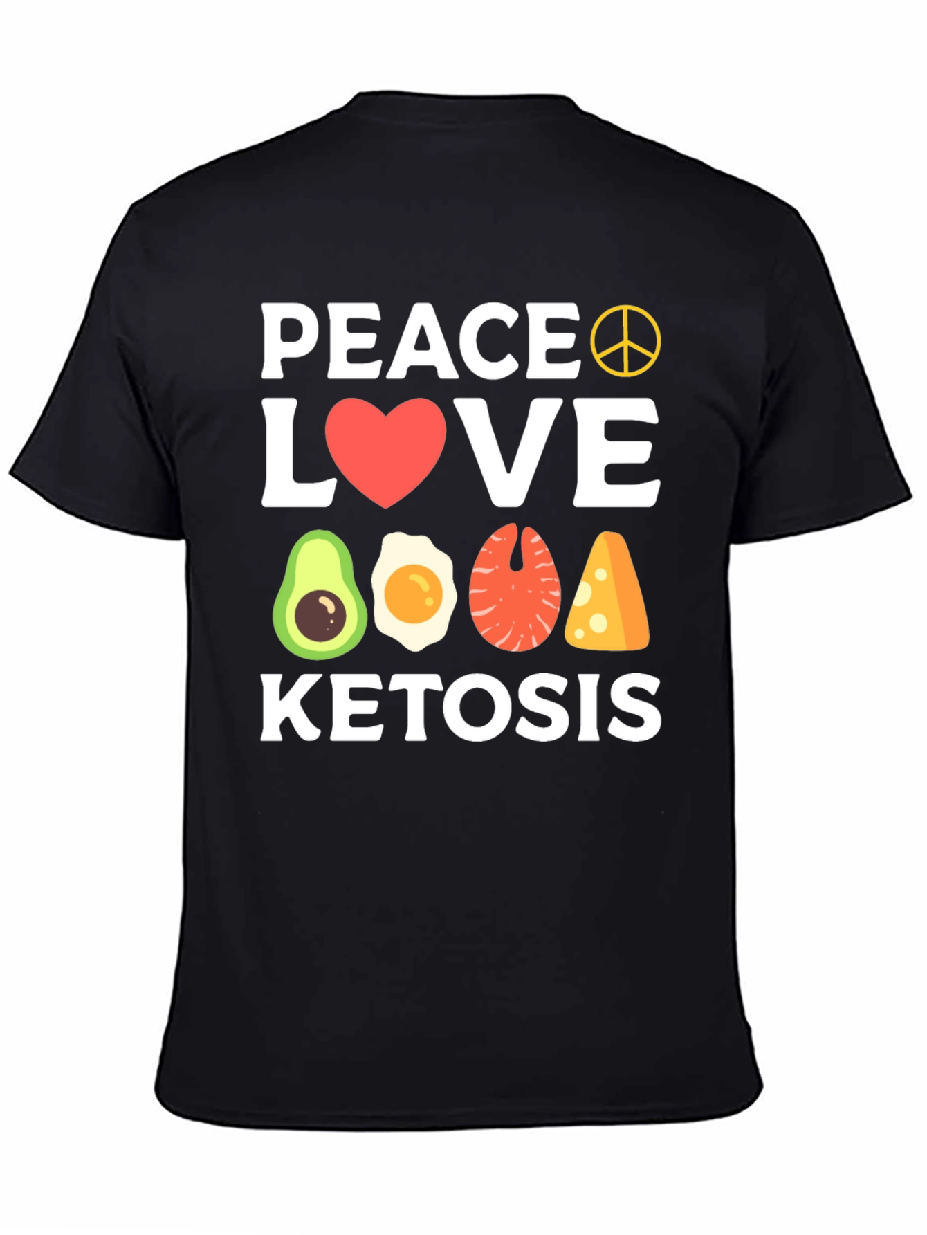 Peace Love Ketosis Black T-Shirt
