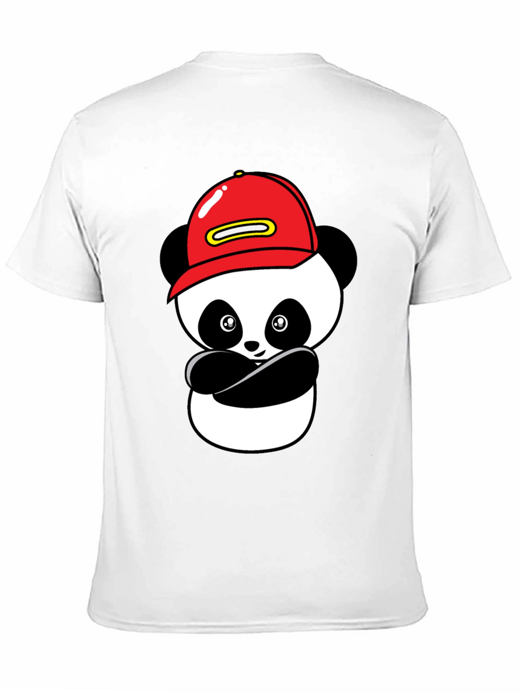 Cool Panda in Cap Black T-Shirt