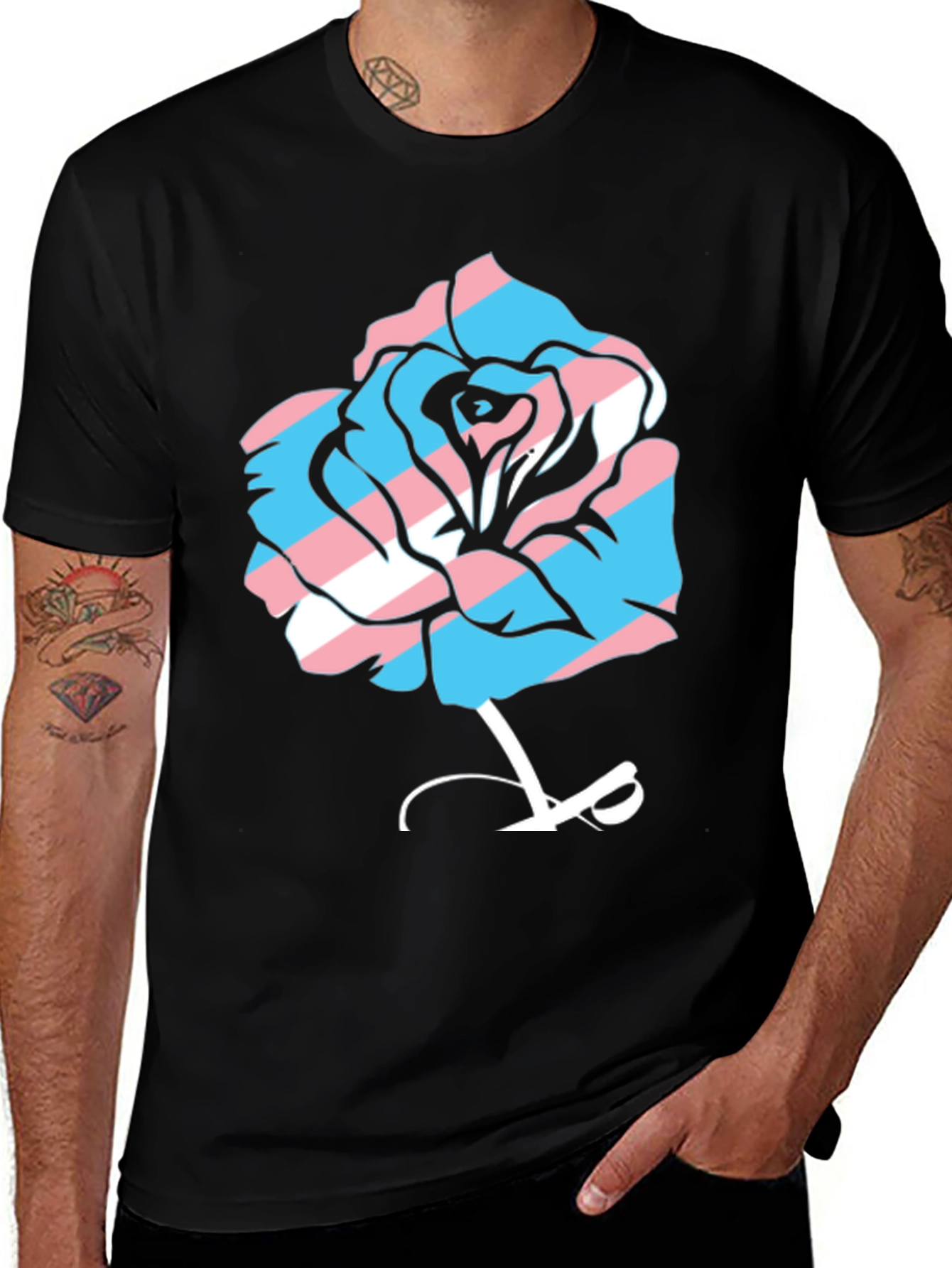 Transgender Pride Rose Graphic Tee