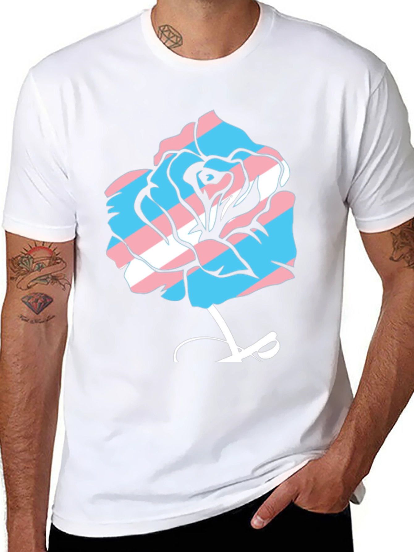 Transgender Pride Rose Graphic Tee