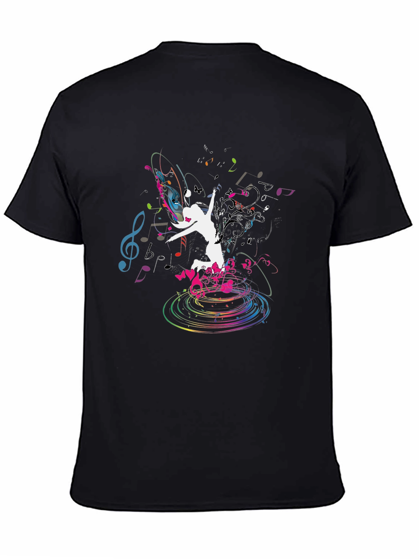 Music Dance Graphic Black T-Shirt