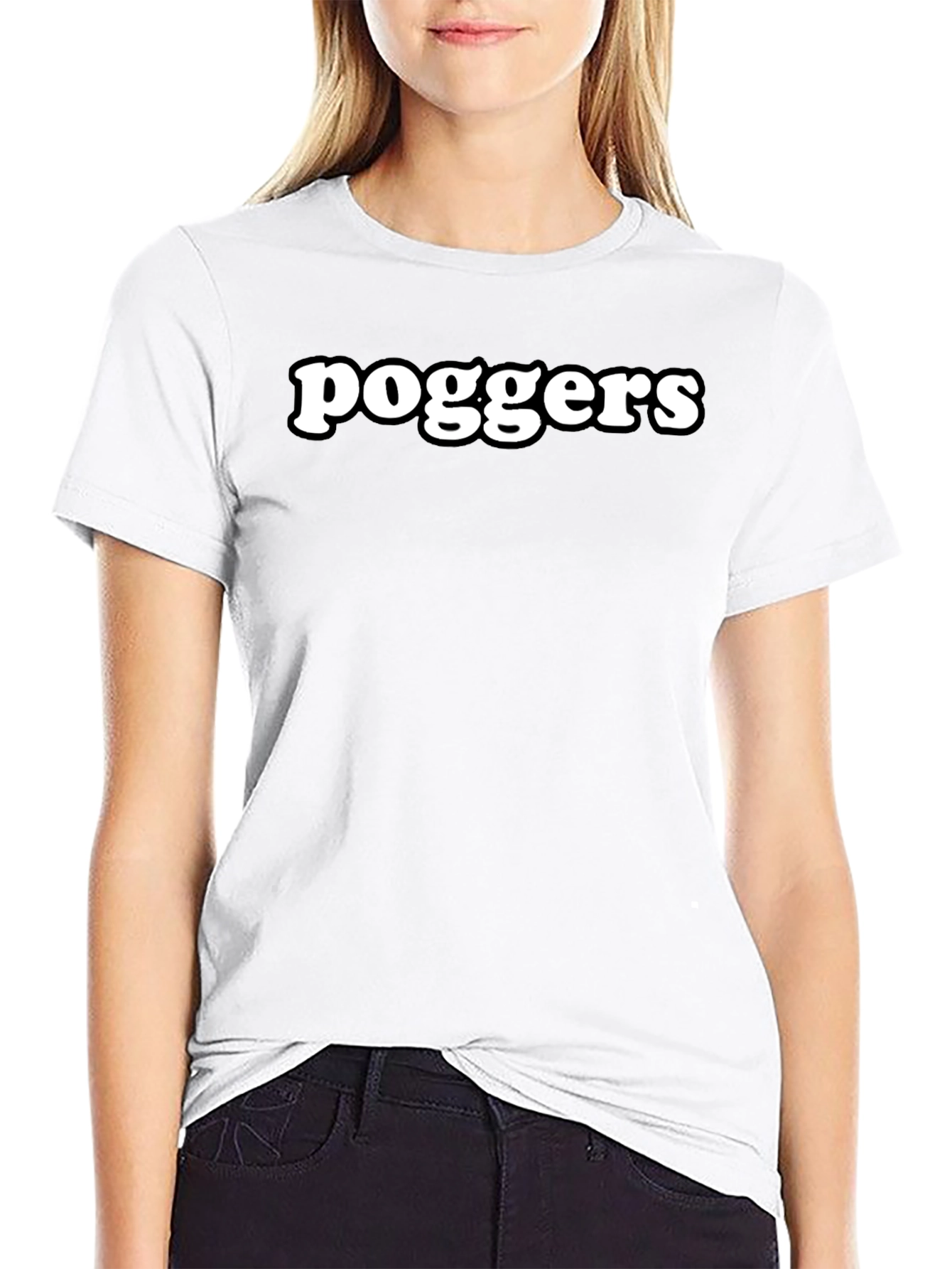 Poggers Black Graphic T-Shirt