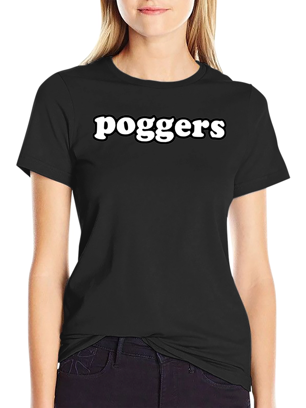 Poggers Black Graphic T-Shirt