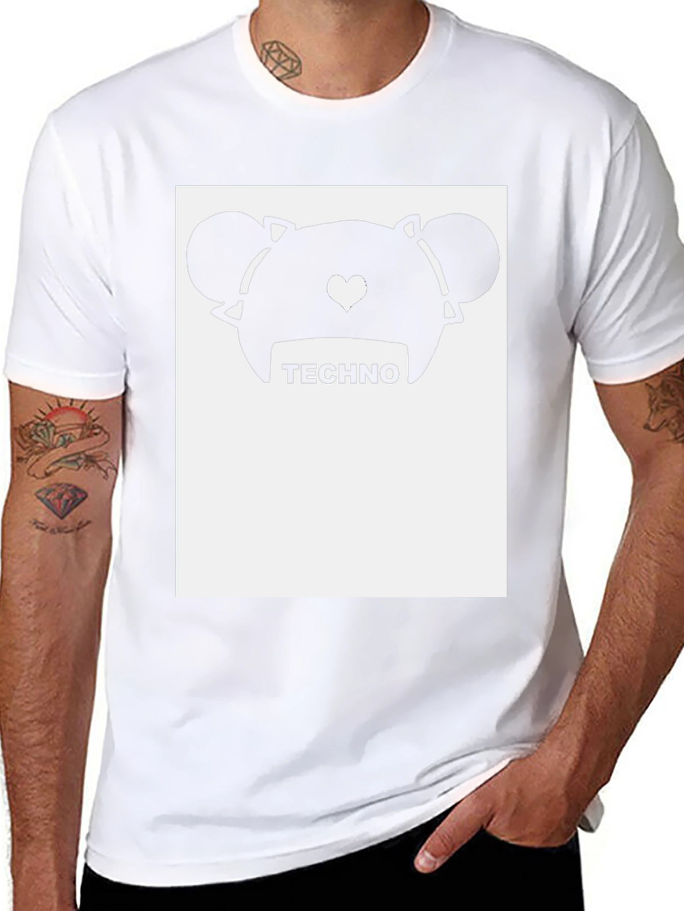 Techno Bear Graphic Tee - Trendy Music Lover Shirt