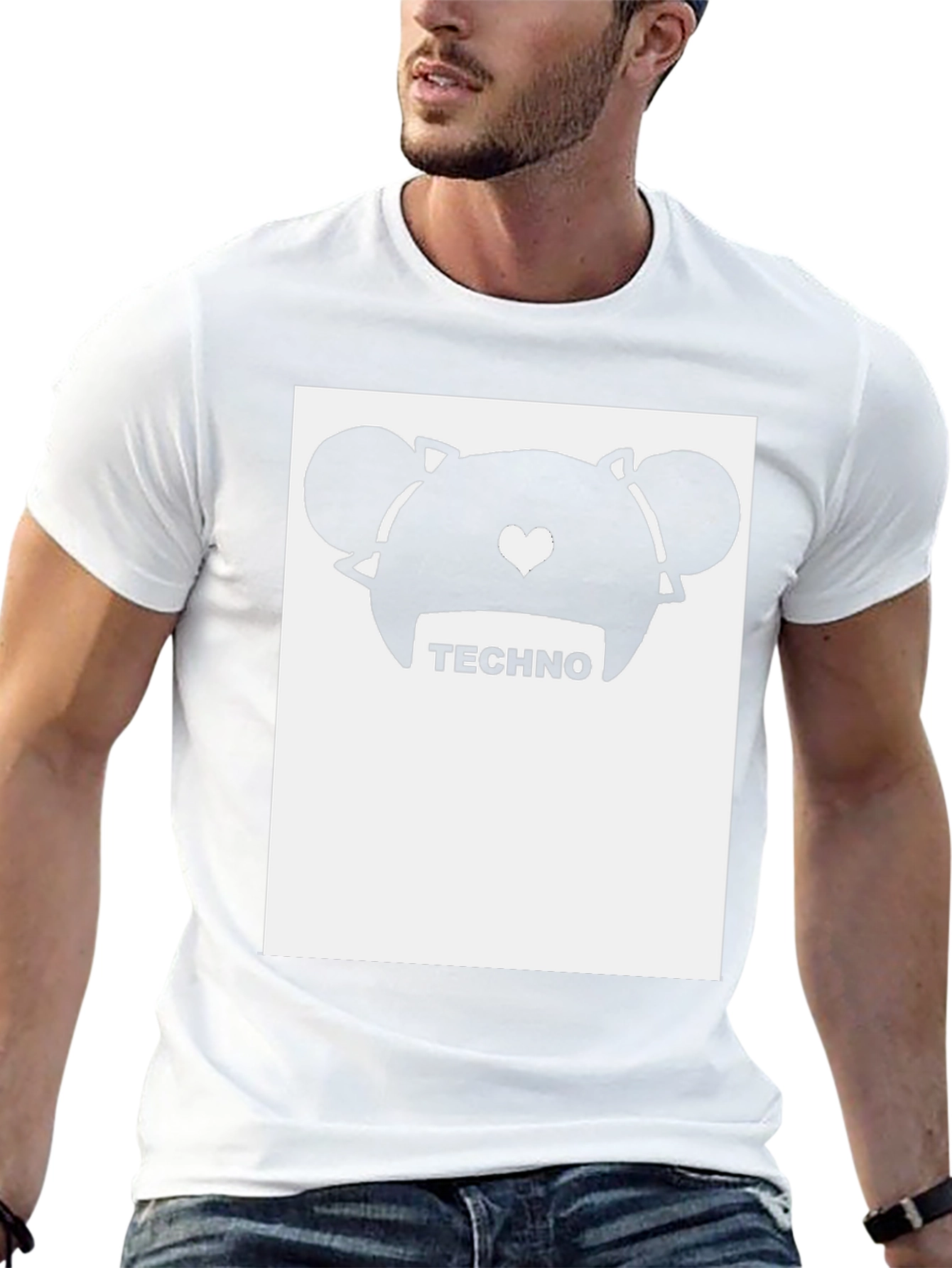 Techno Bear Graphic Tee - Trendy Music Lover Shirt