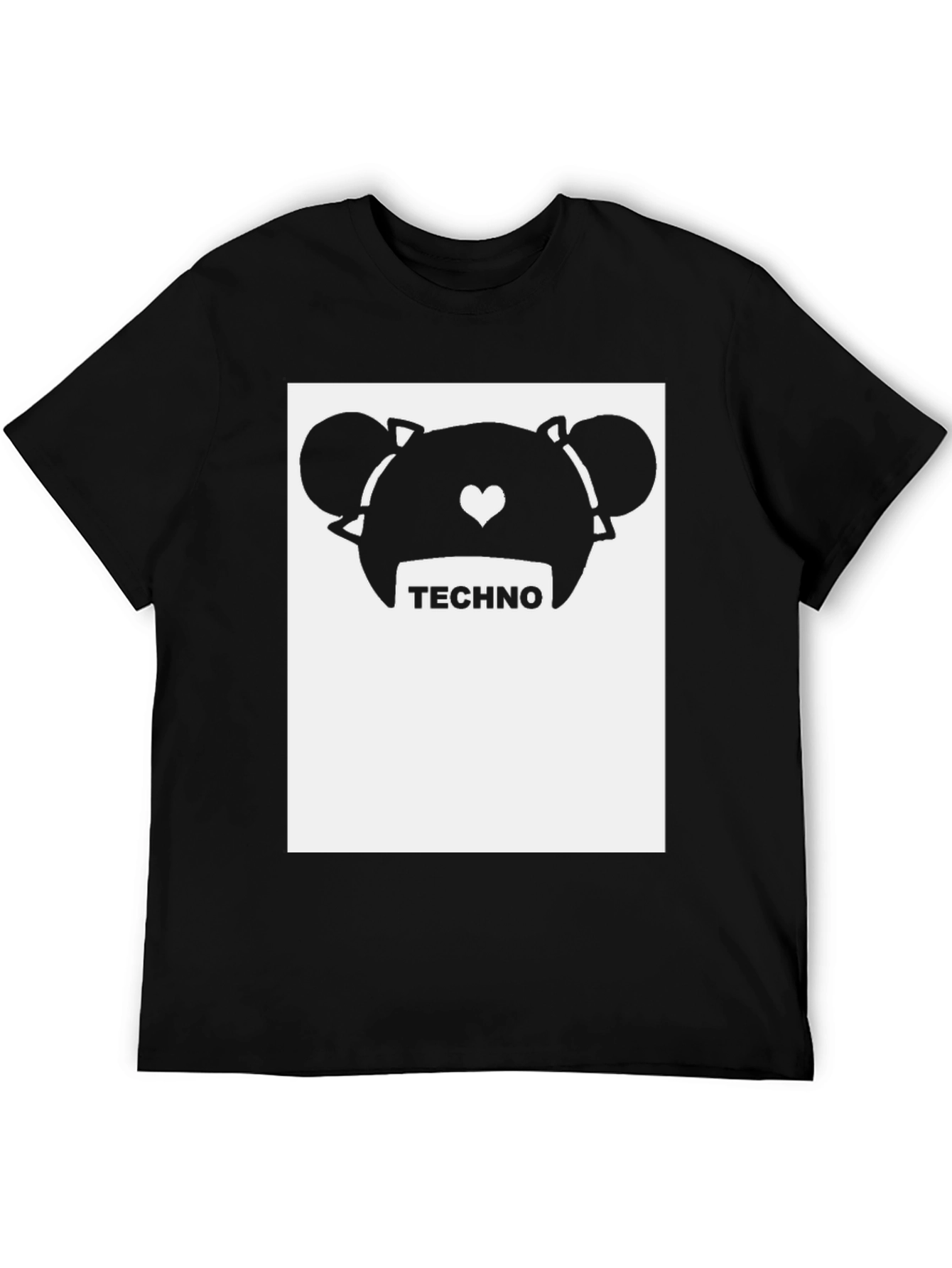 Techno Bear Graphic Tee - Trendy Music Lover Shirt
