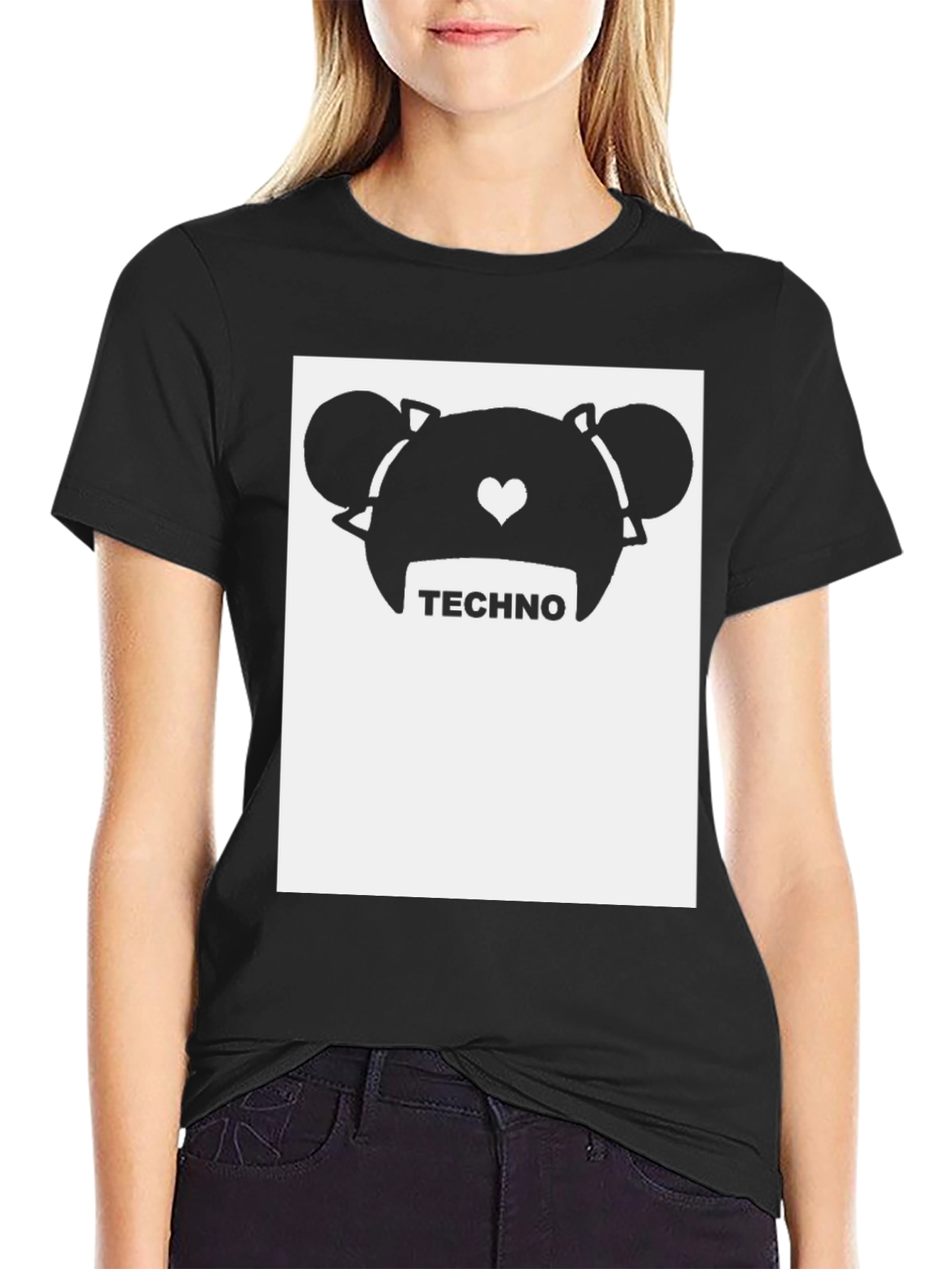 Techno Bear Graphic Tee - Trendy Music Lover Shirt