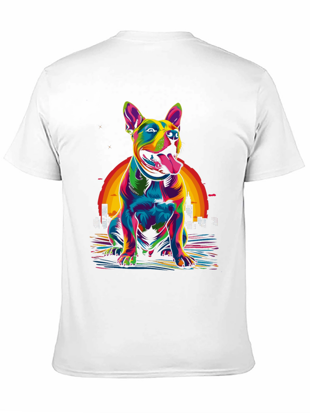 Colorful Dog Graphic T-Shirt
