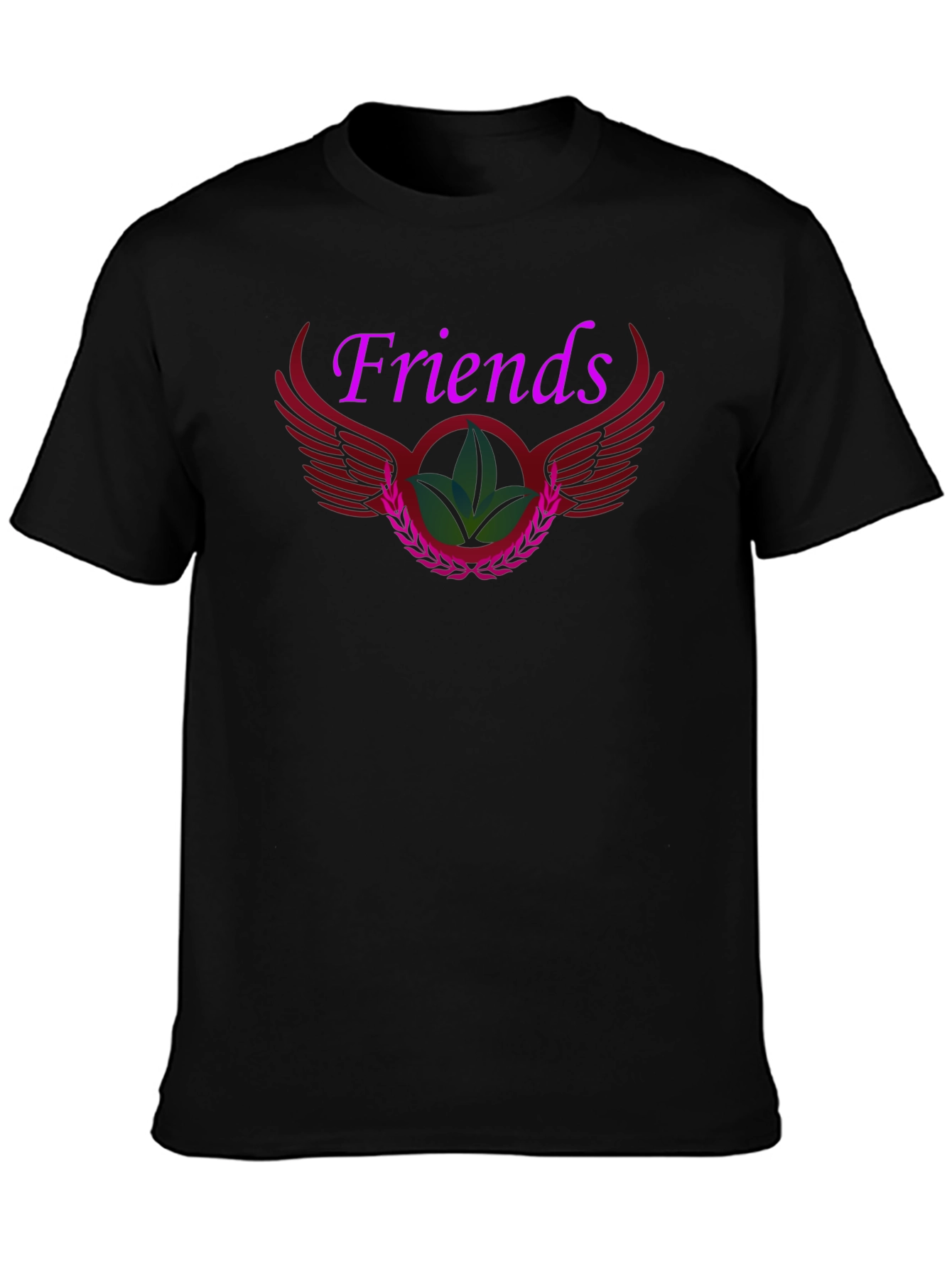 Friends Graphic Print Black T-Shirt