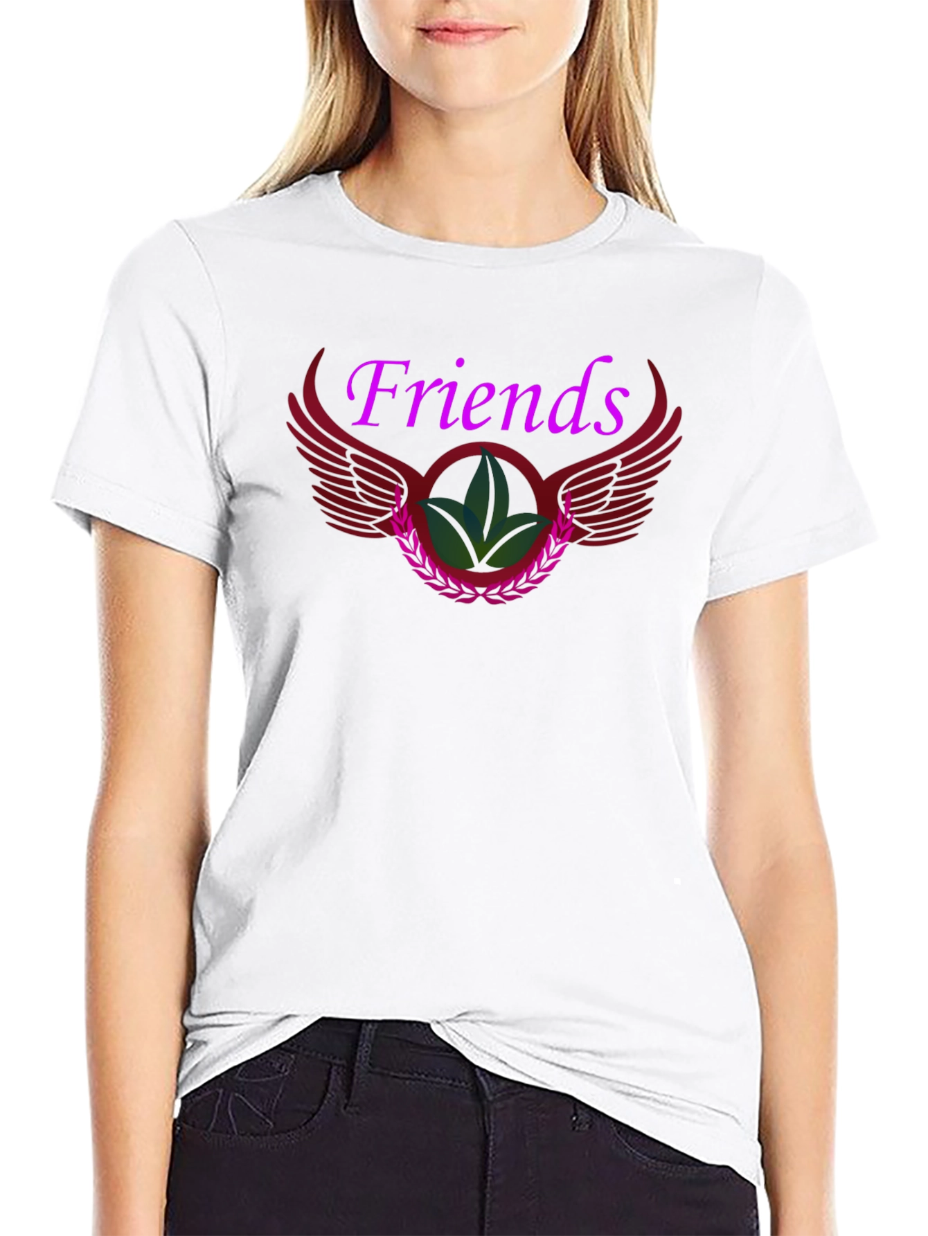 Friends Graphic Print Black T-Shirt