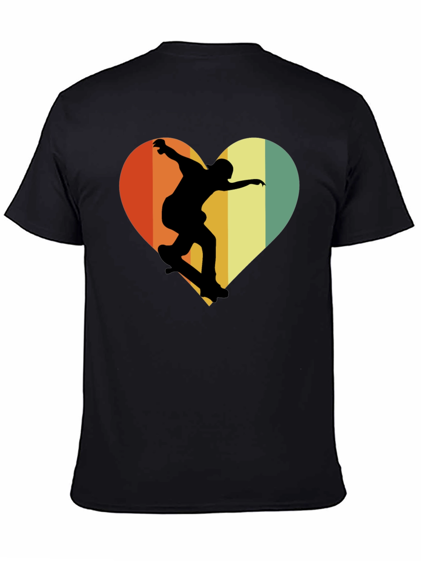 Skateboard Heart Graphic Tee - Retro Style