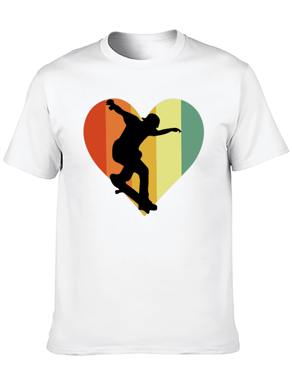 Skateboard Heart Graphic Tee - Retro Style