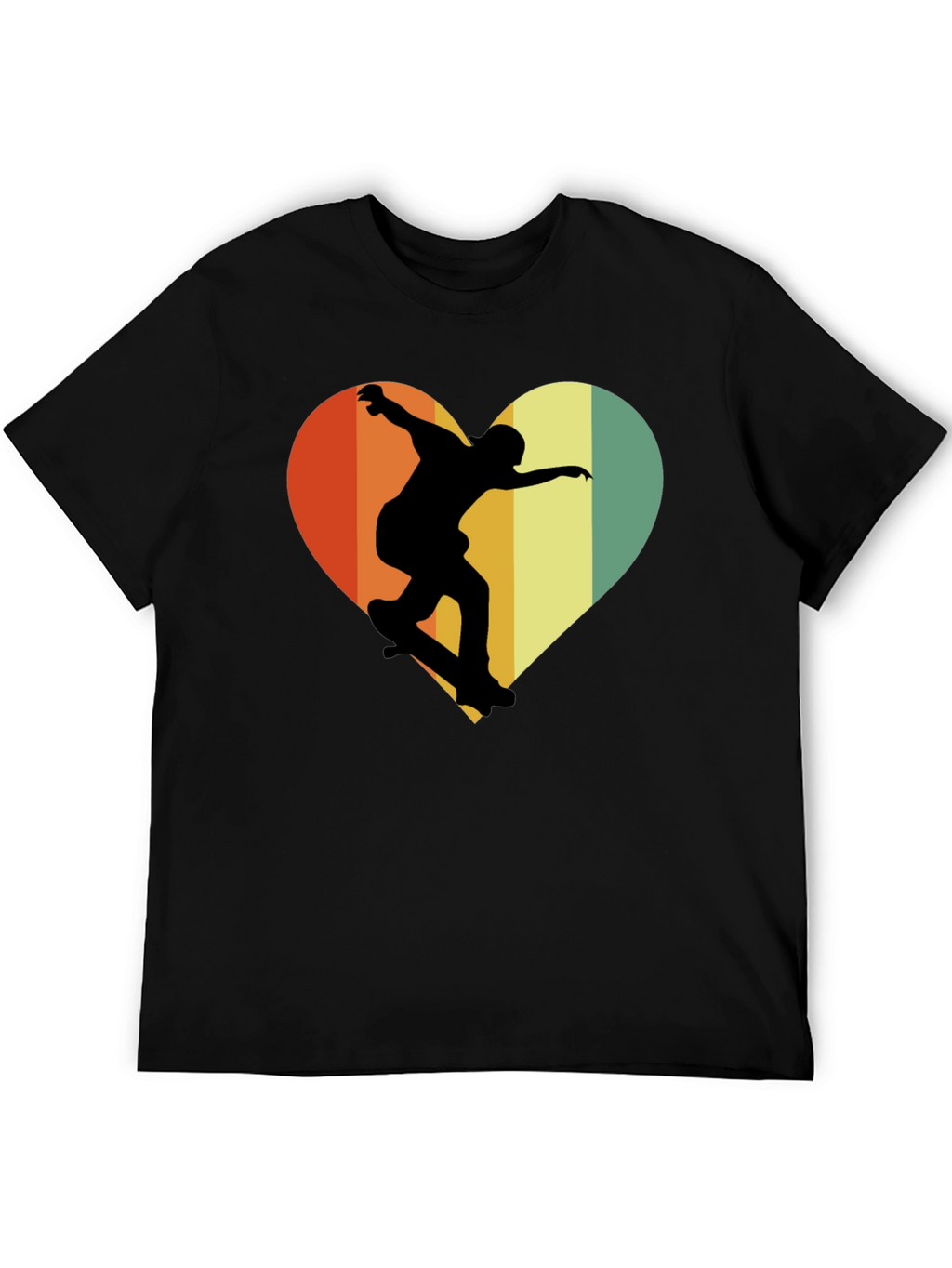 Skateboard Heart Graphic Tee - Retro Style