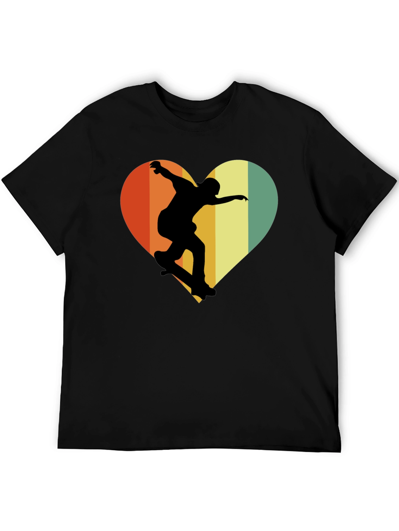 Skateboard Heart Graphic Tee - Retro Style