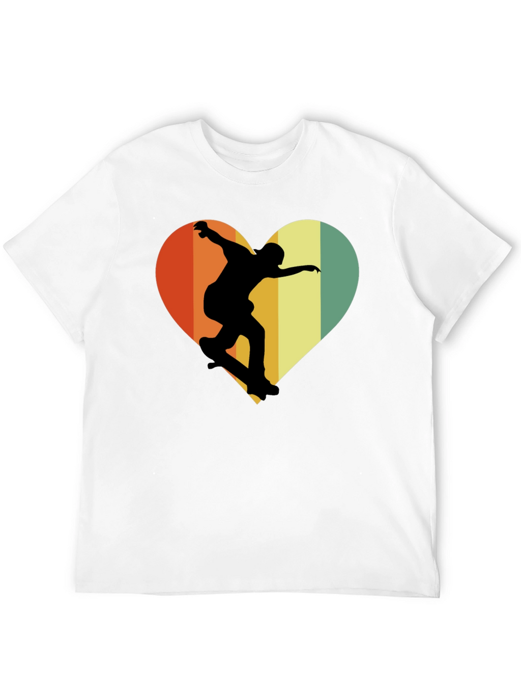 Skateboard Heart Graphic Tee - Retro Style