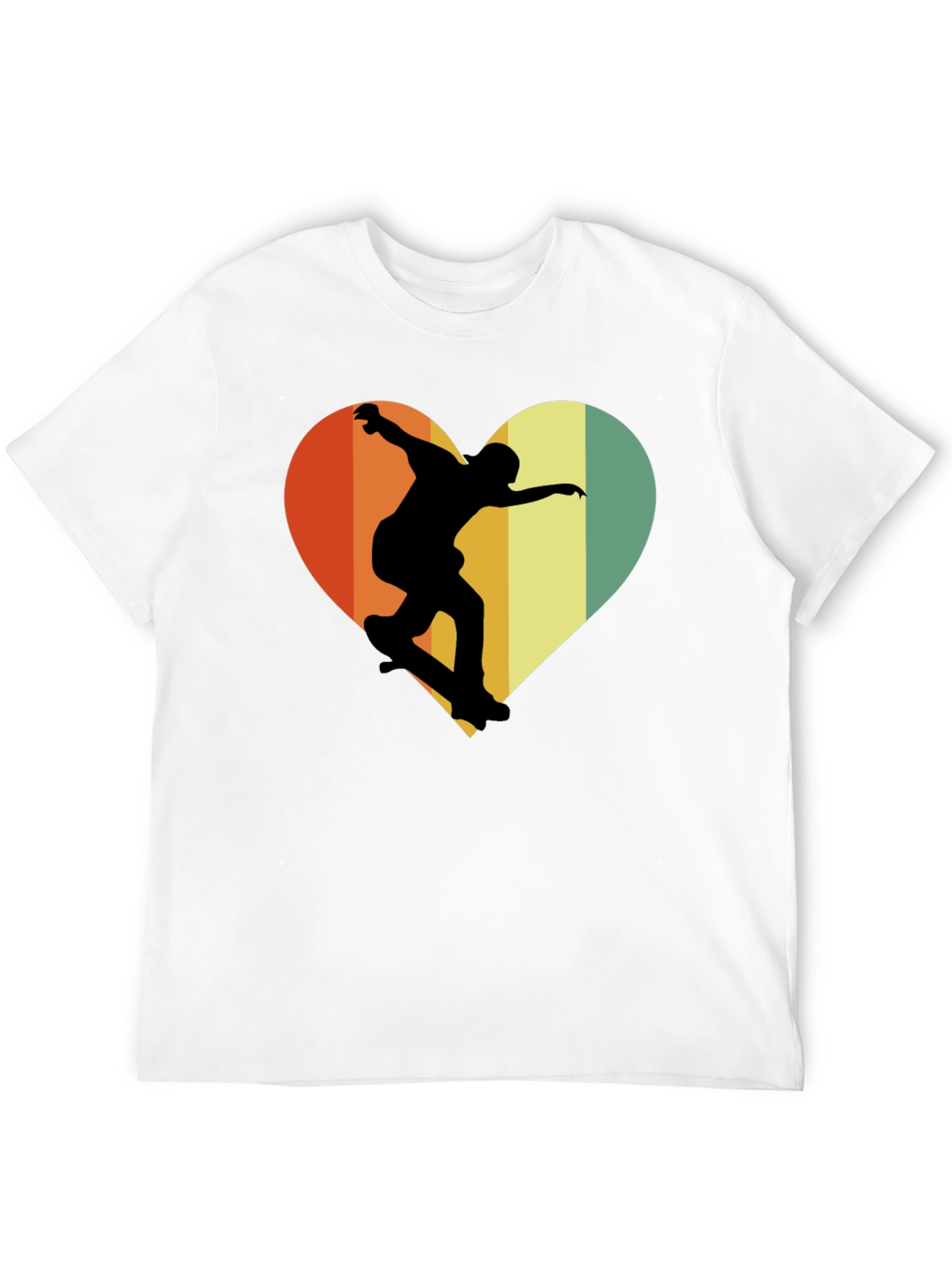 Skateboard Heart Graphic Tee - Retro Style