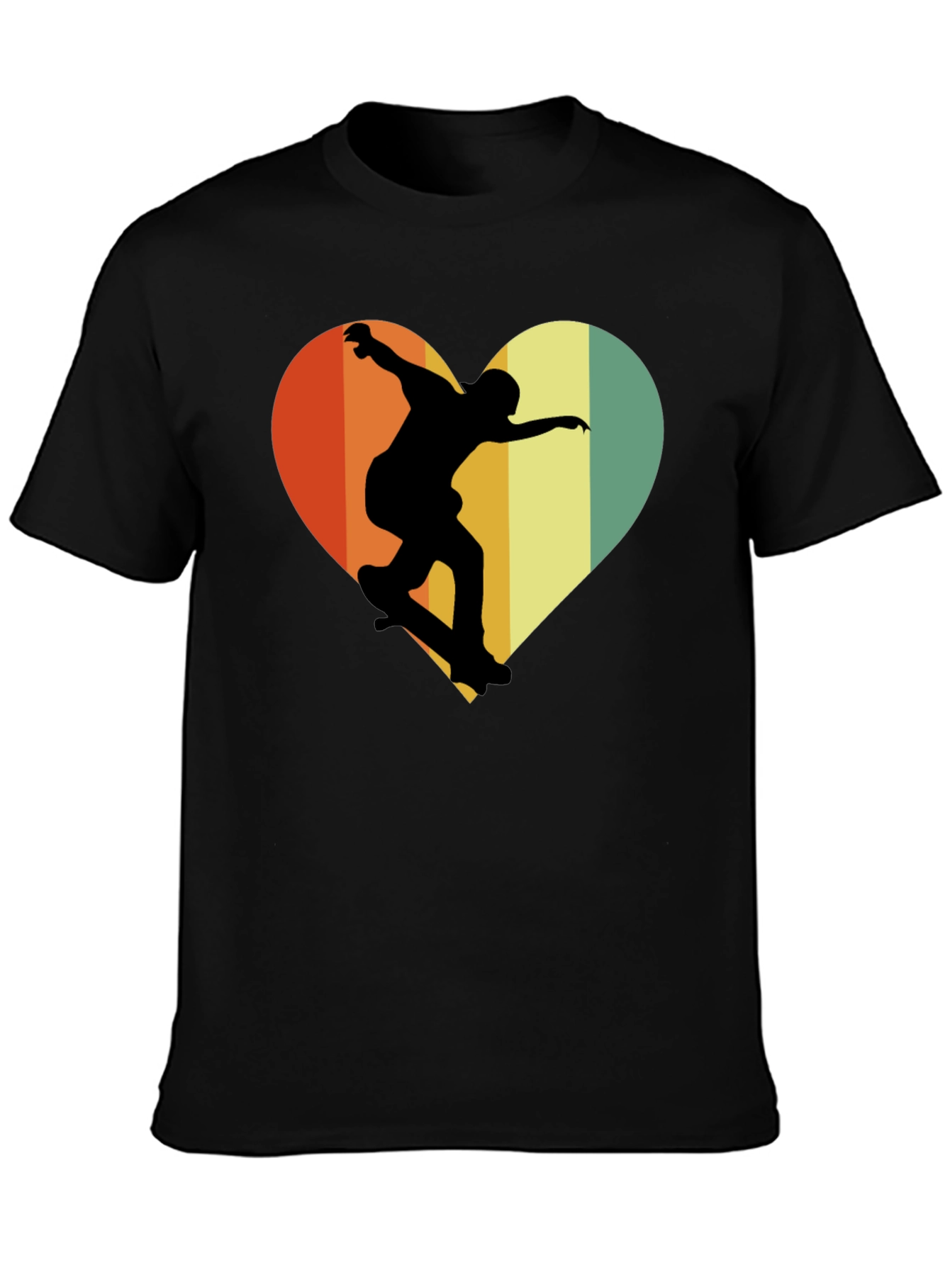 Skateboard Heart Graphic Tee - Retro Style