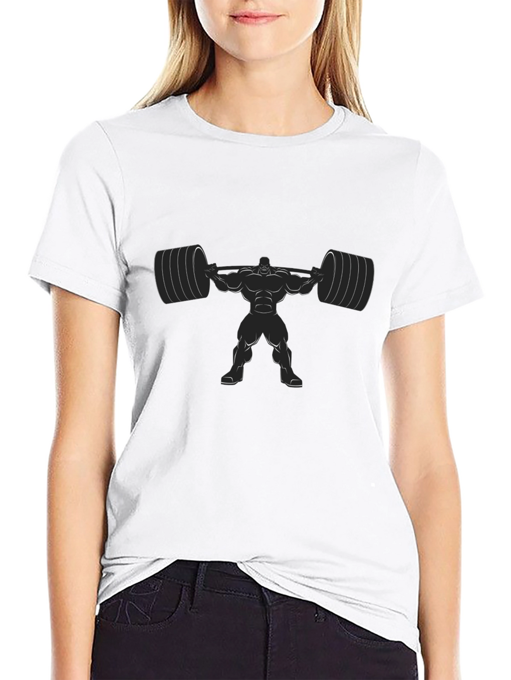 Weightlifter Graphic Tee - Black Cotton Blend Shirt