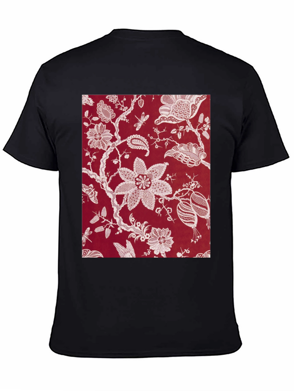 Floral Print Black Tee