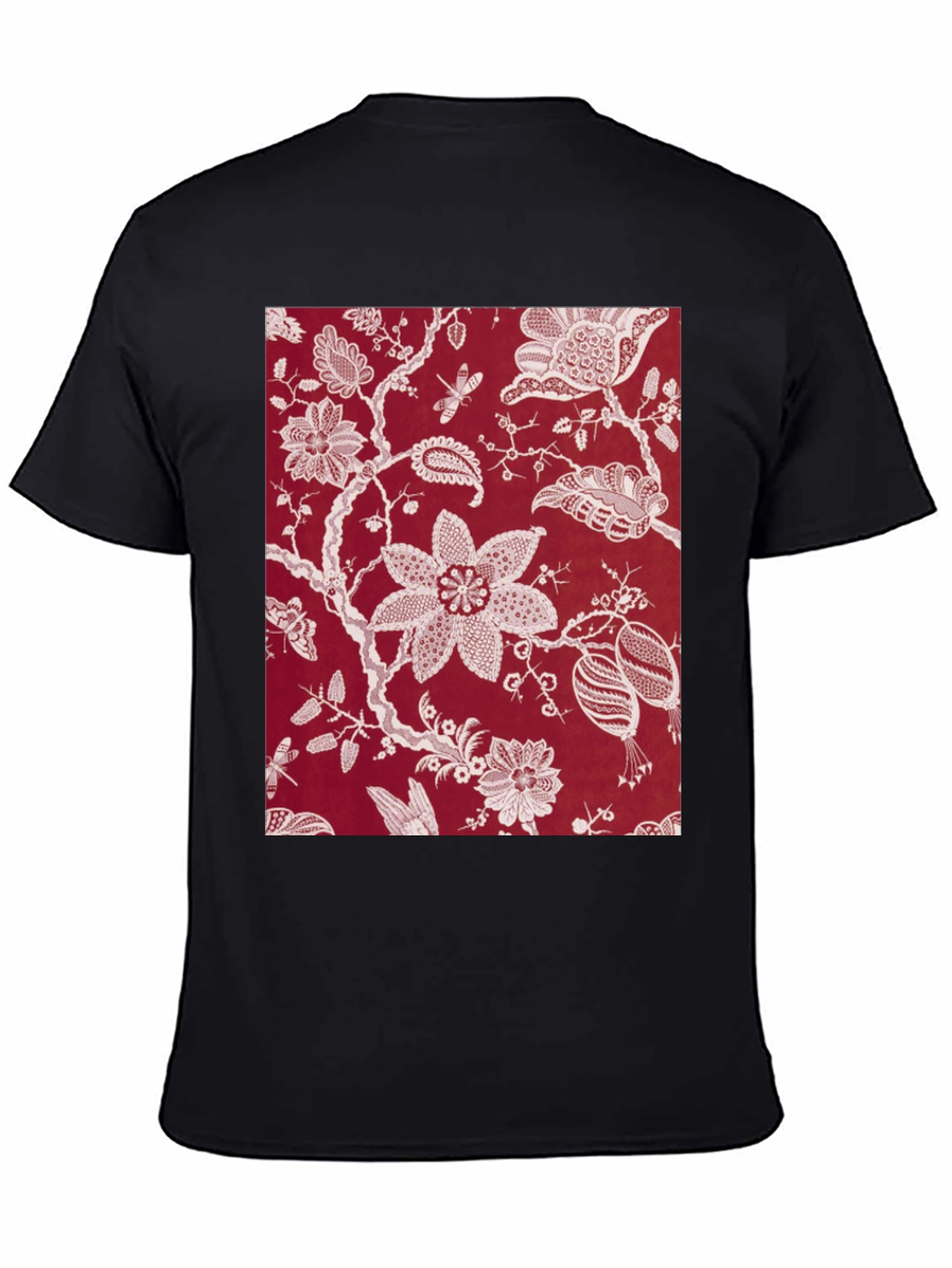 Floral Print Black Tee