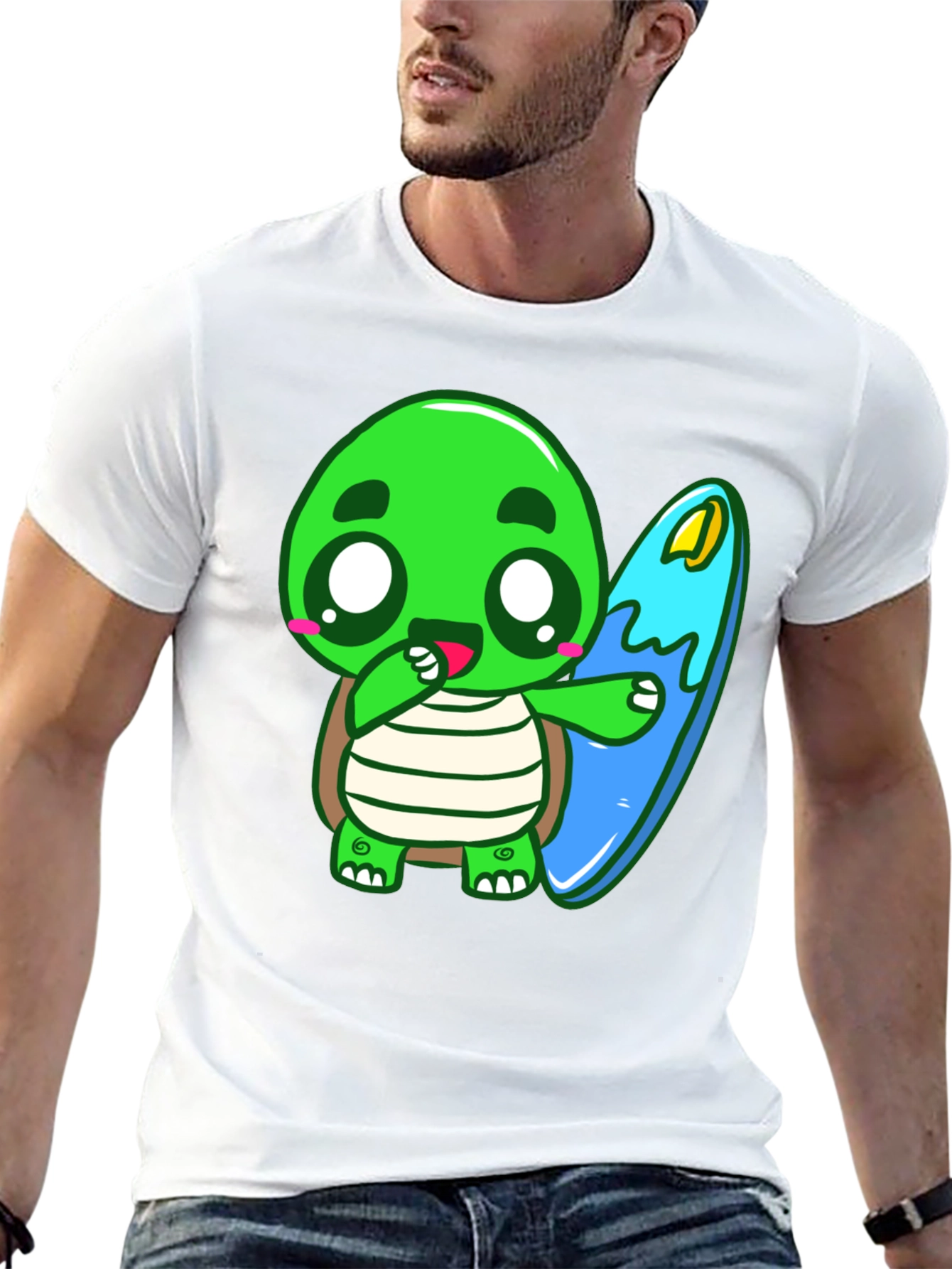 Cute Turtle Surfing Graphic Tee