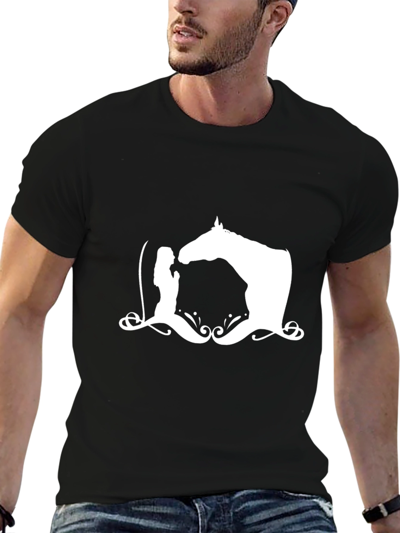 Horse & Rider Graphic Tee - Black