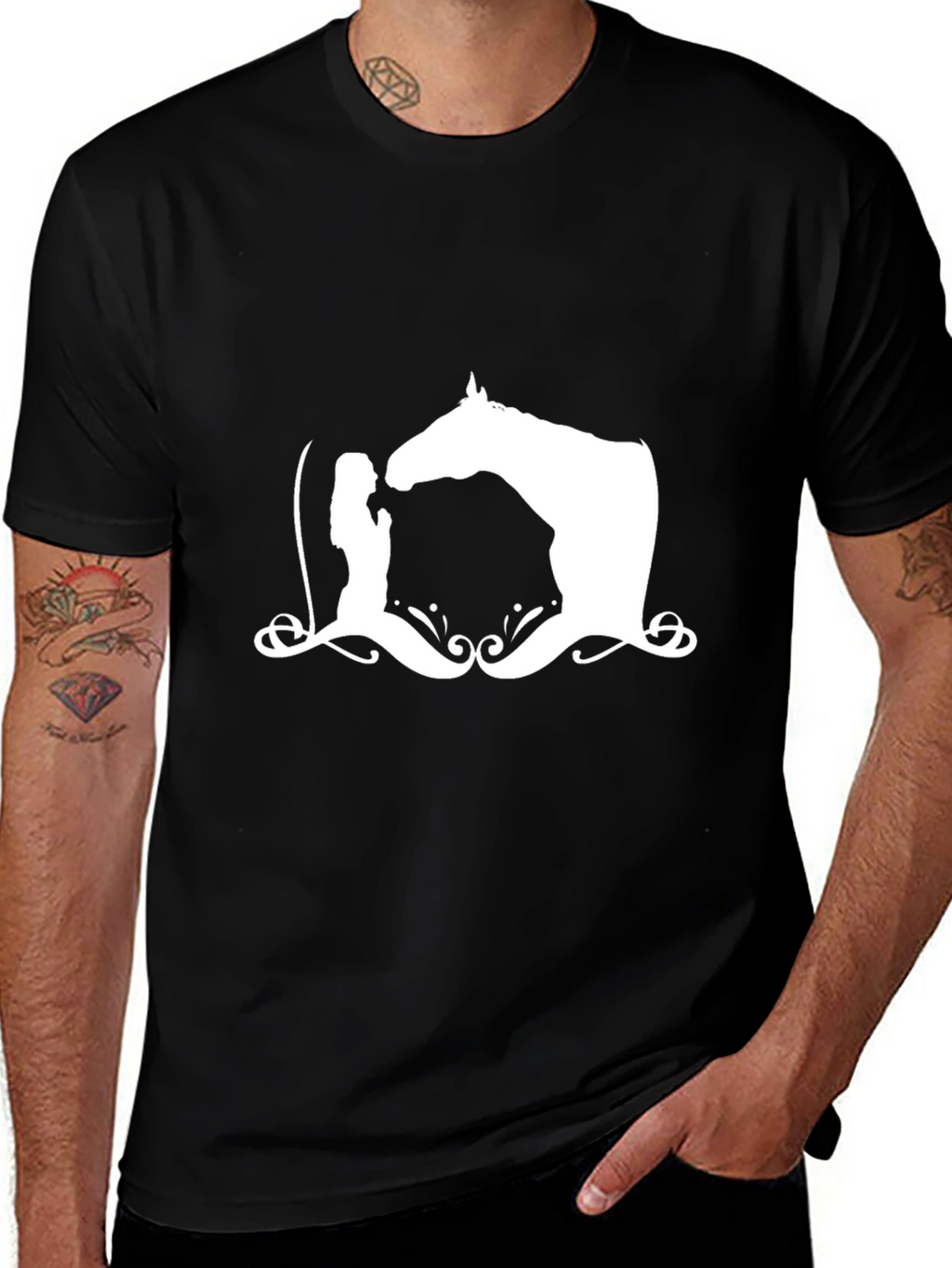 Horse & Rider Graphic Tee - Black