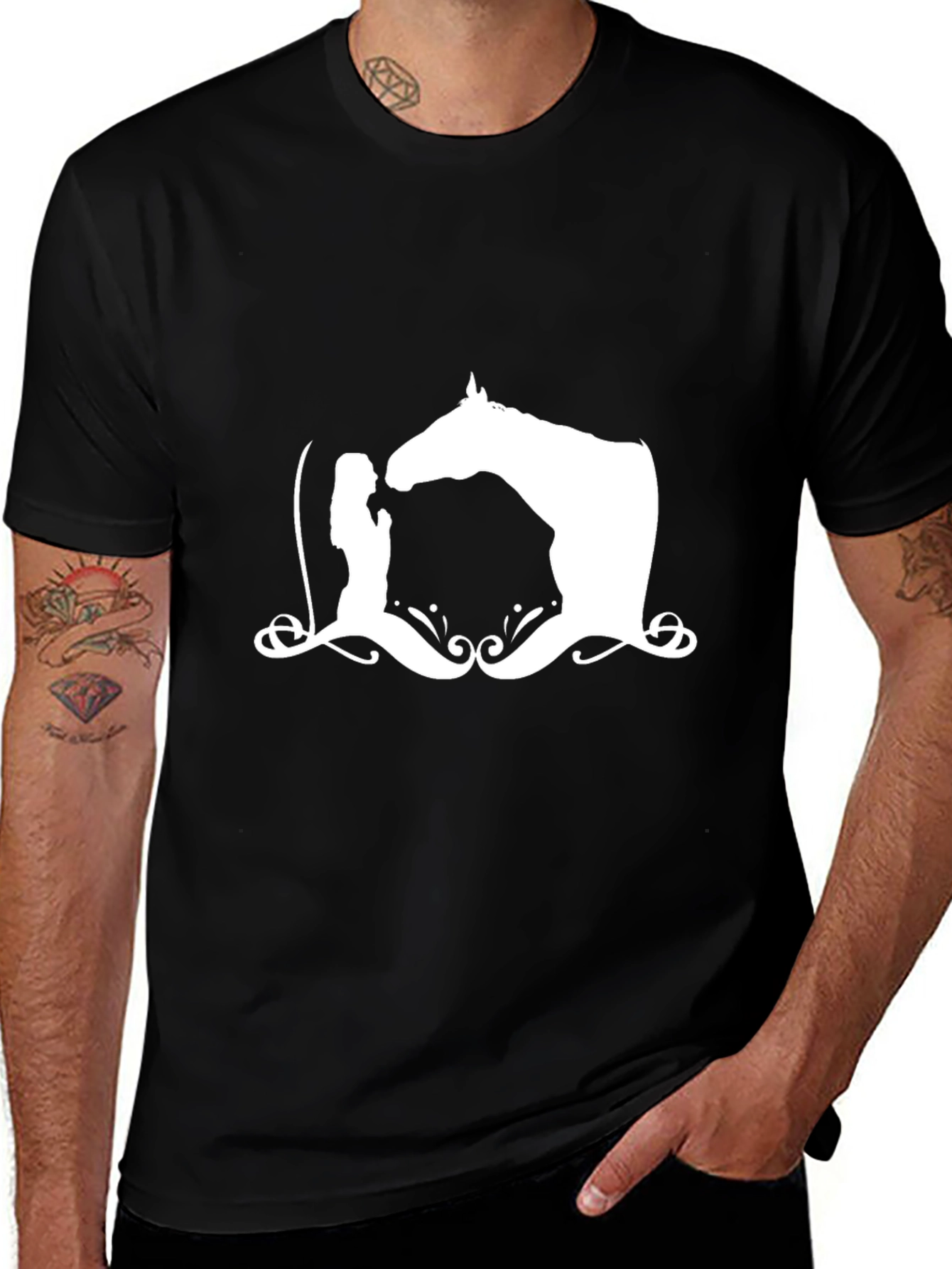 Horse & Rider Graphic Tee - Black