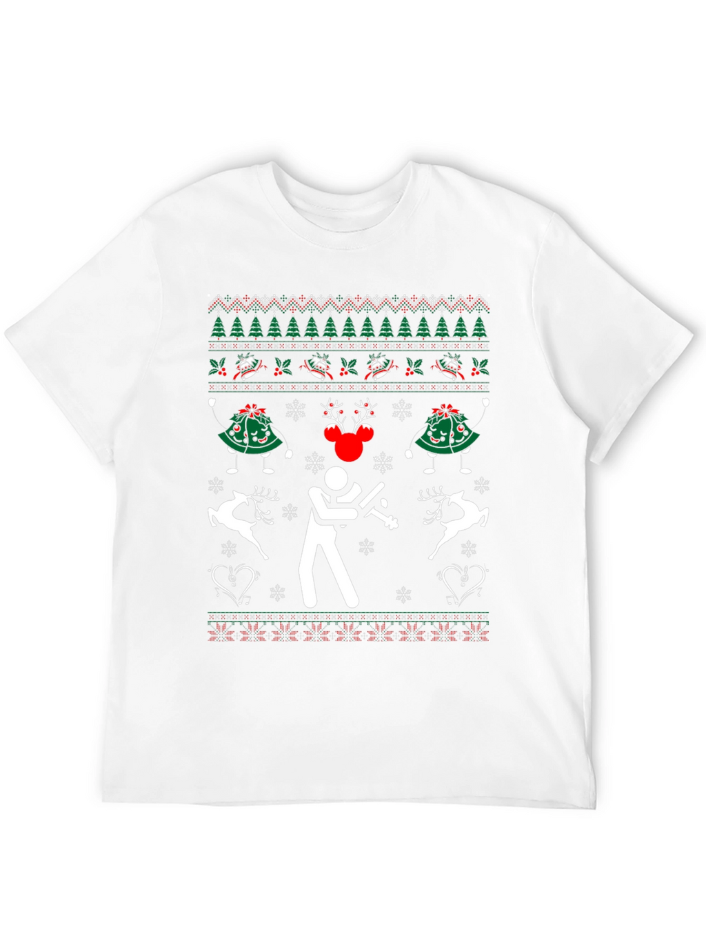 Festive Black Christmas Sweater T-Shirt