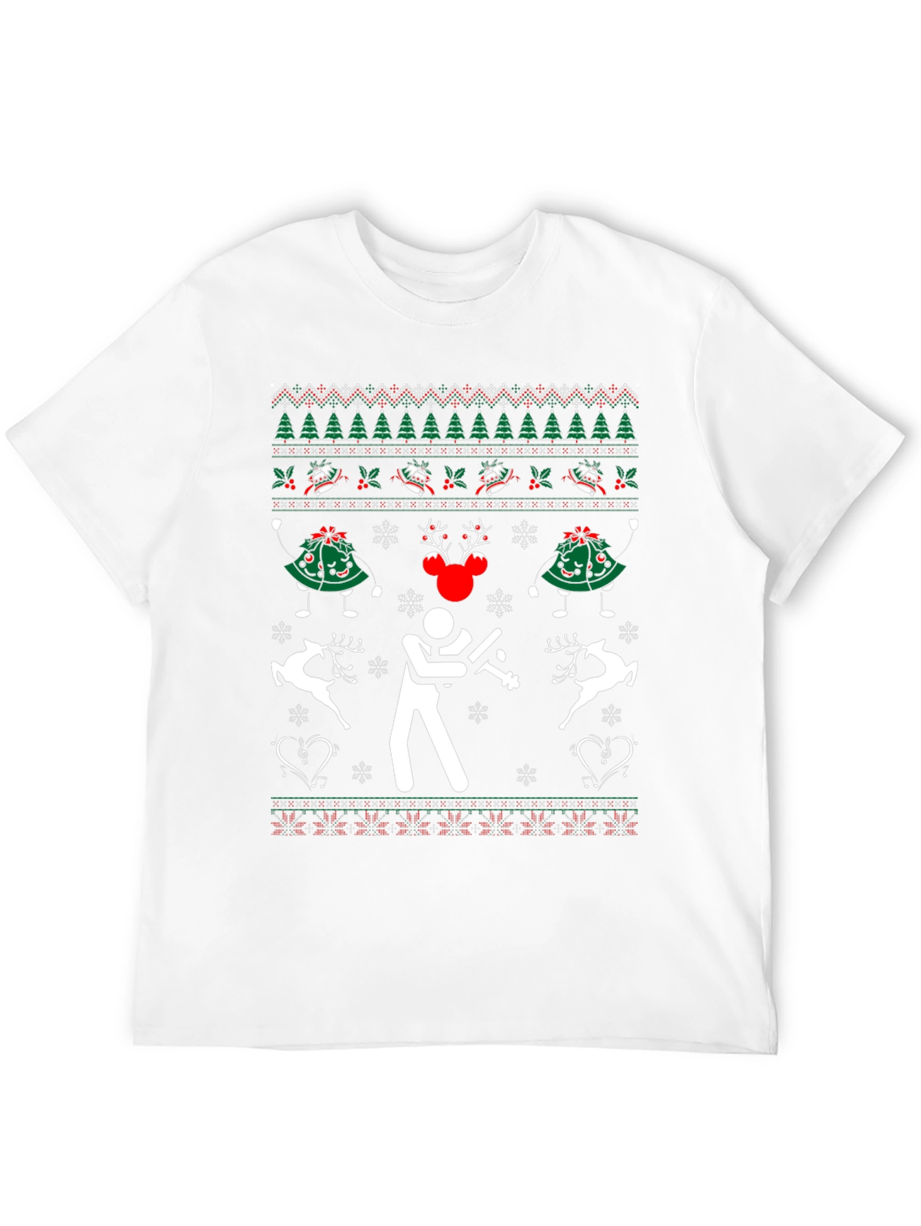 Festive Black Christmas Sweater T-Shirt