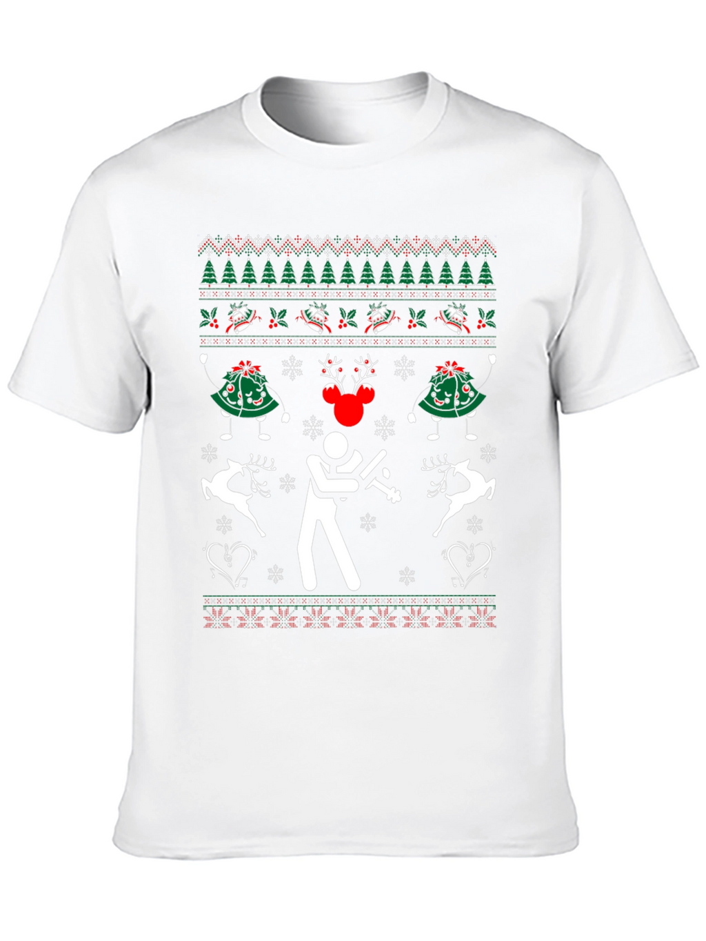Festive Black Christmas Sweater T-Shirt