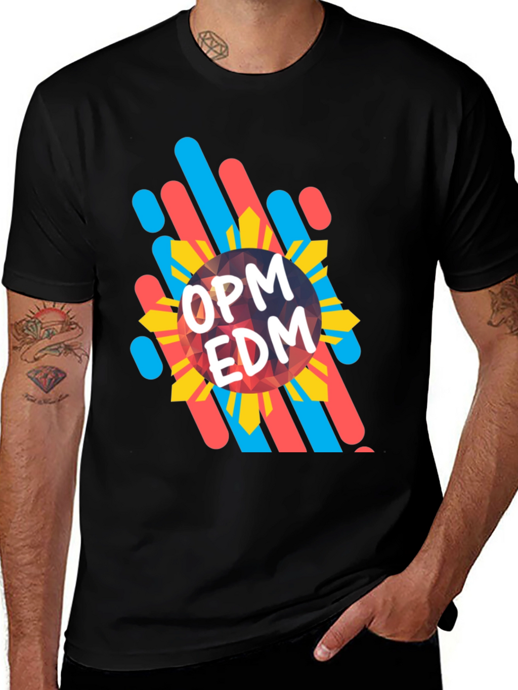 OPM EDM Graphic Tee - Stylish Black T-Shirt