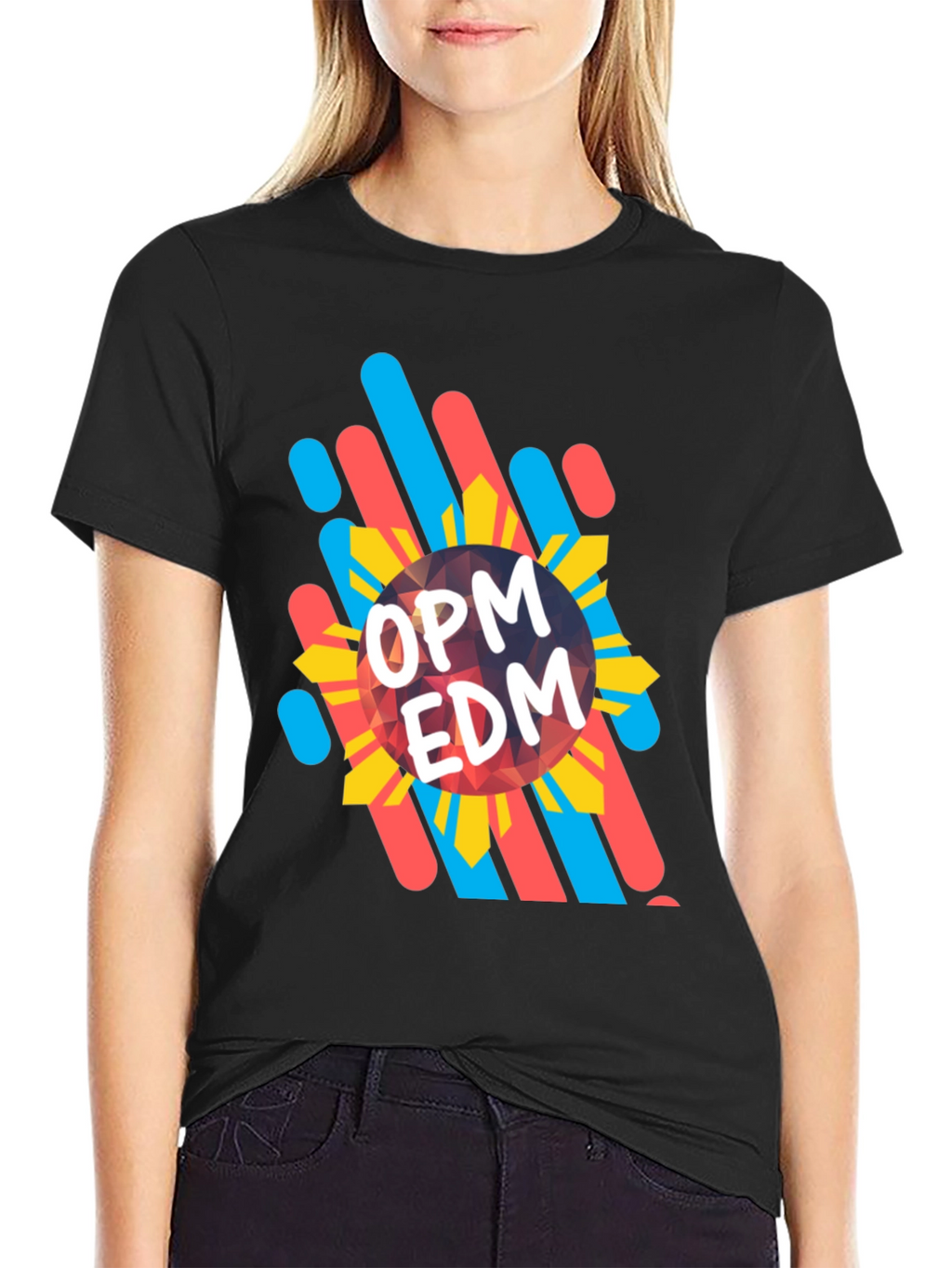 OPM EDM Graphic Tee - Stylish Black T-Shirt
