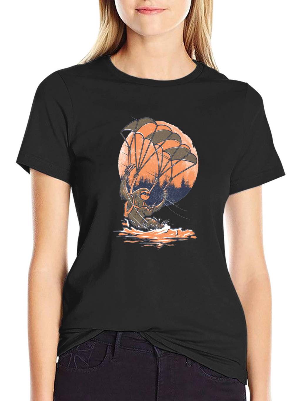 Sloth Parachute T-Shirt - Funny & Unique Design