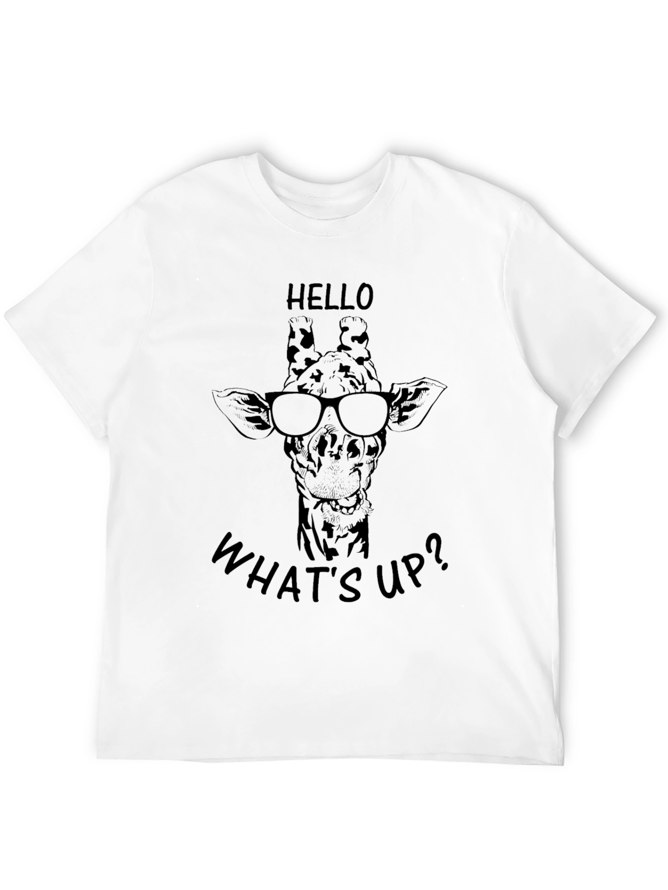 Hello Whats Up? Giraffe Graphic T-Shirt