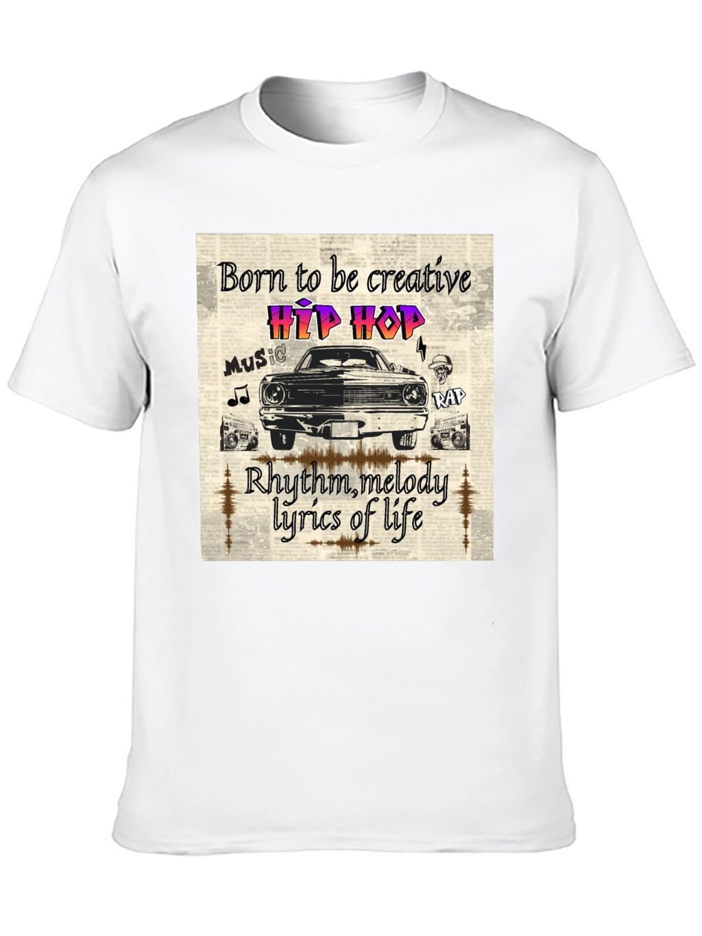 Born to be Creative Hip Hop Graphic Tee