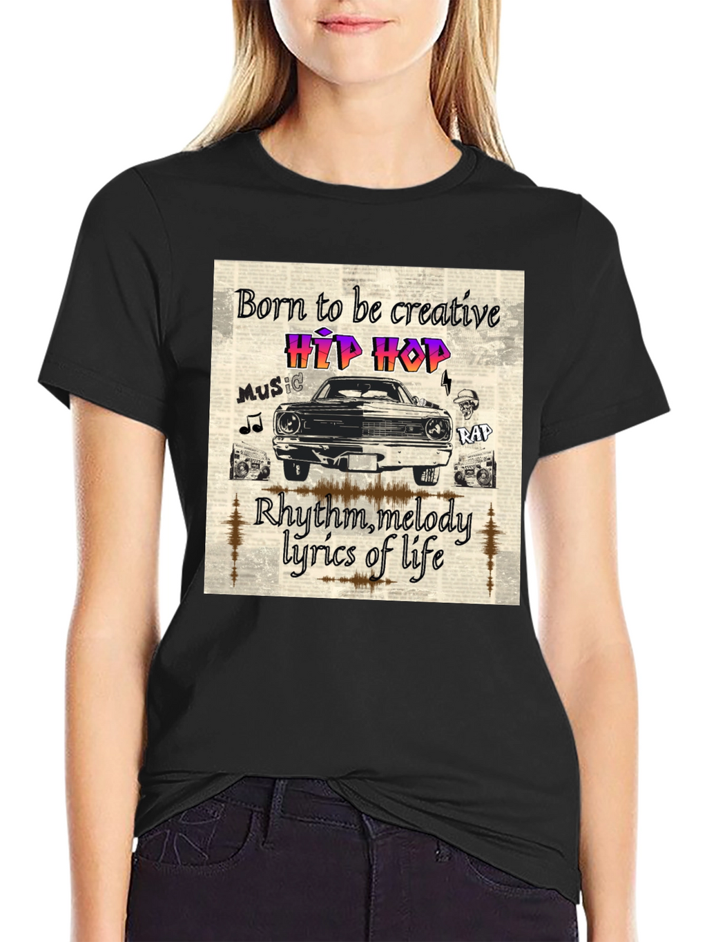 Born to be Creative Hip Hop Graphic Tee