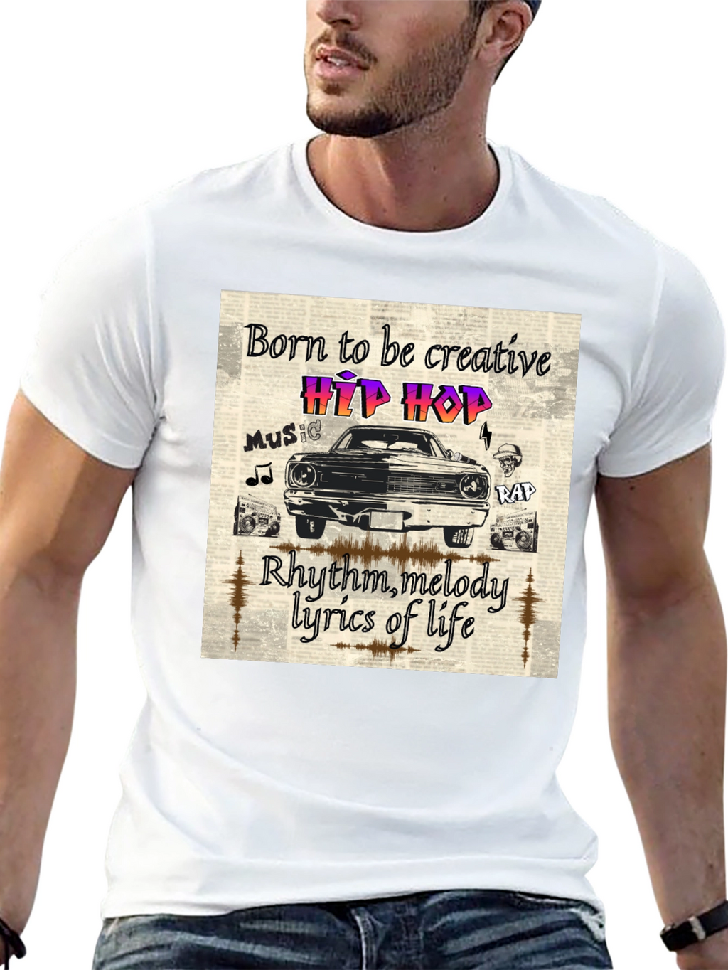 Born to be Creative Hip Hop Graphic Tee