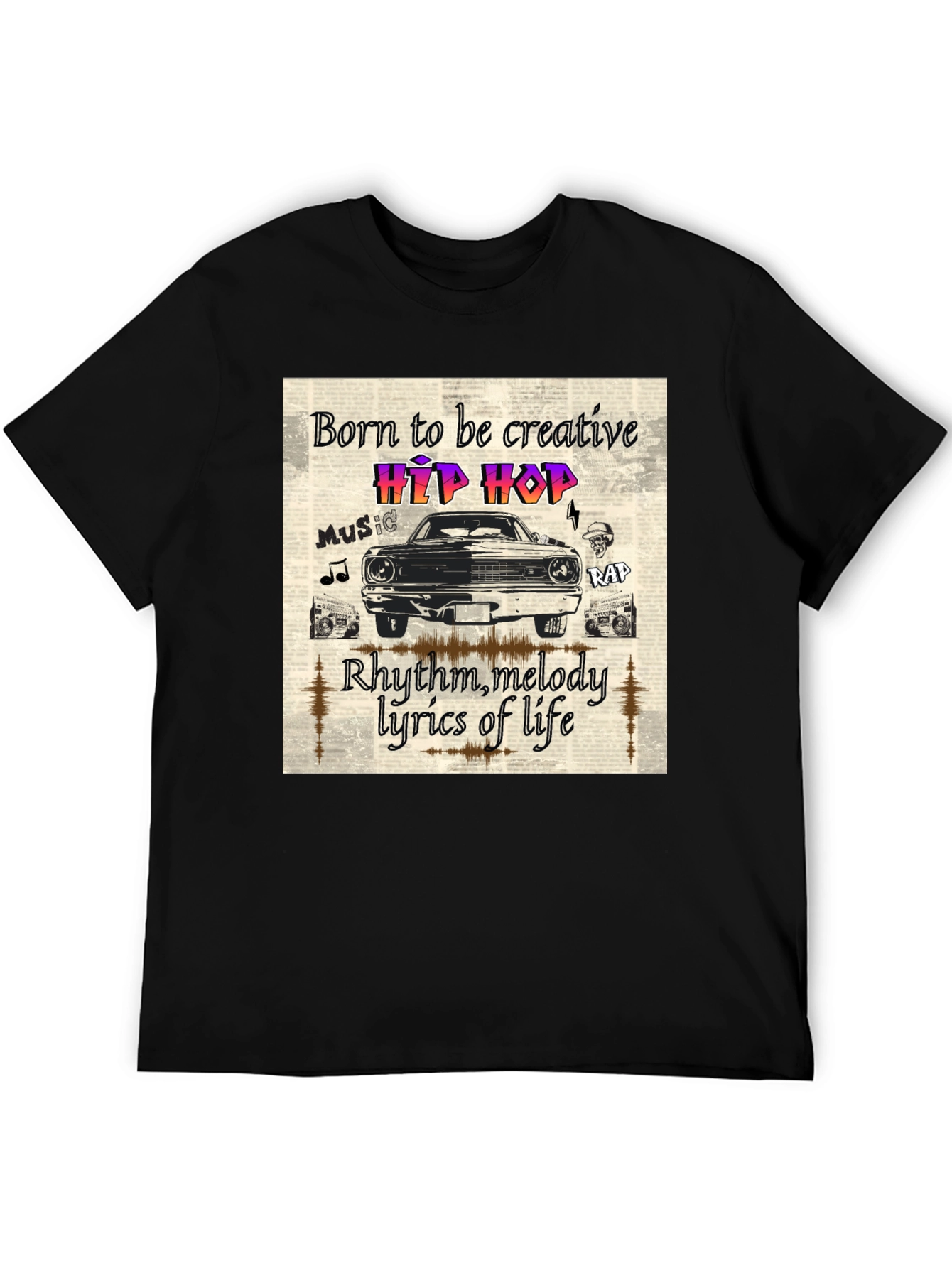 Born to be Creative Hip Hop Graphic Tee