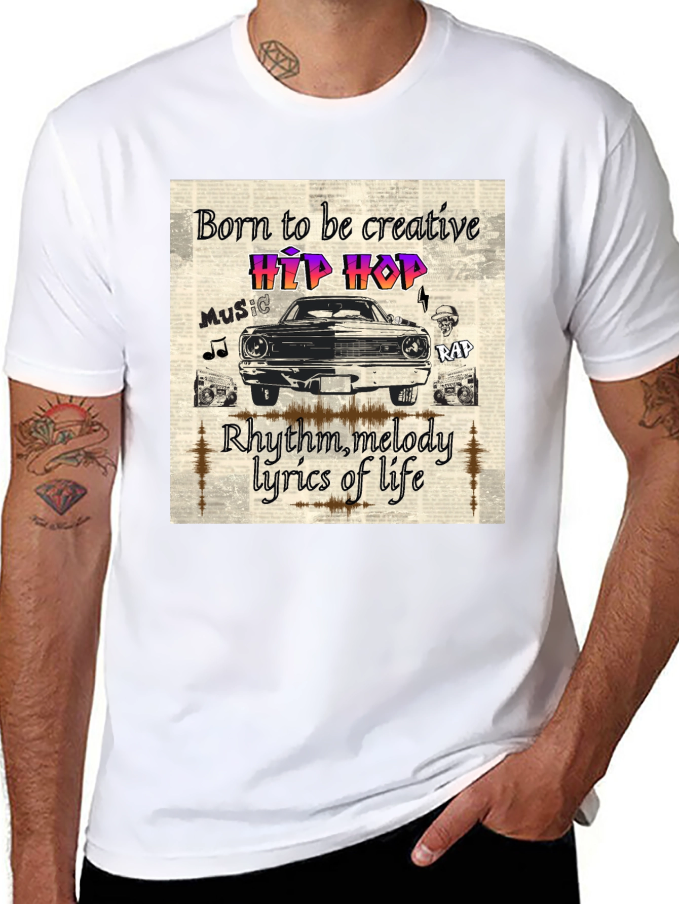 Born to be Creative Hip Hop Graphic Tee