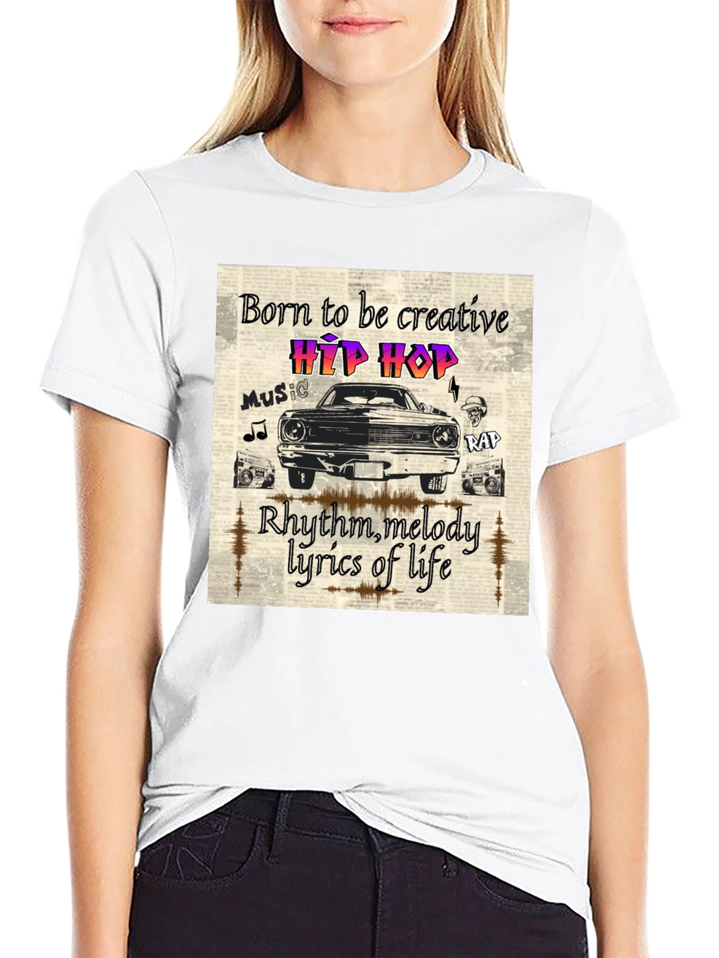 Born to be Creative Hip Hop Graphic Tee