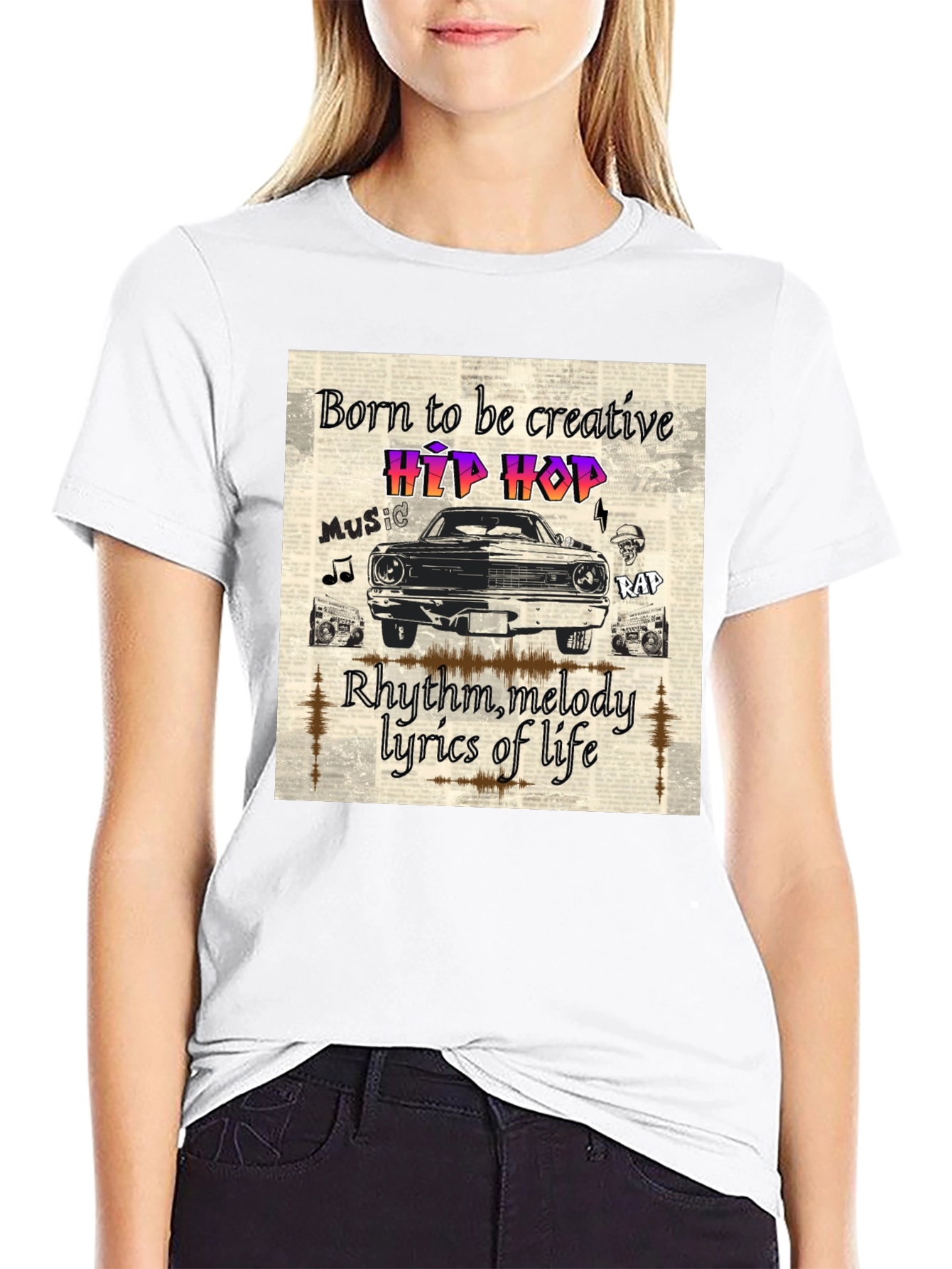 Born to be Creative Hip Hop Graphic Tee