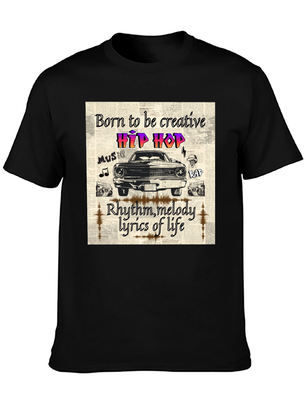Born to be Creative Hip Hop Graphic Tee