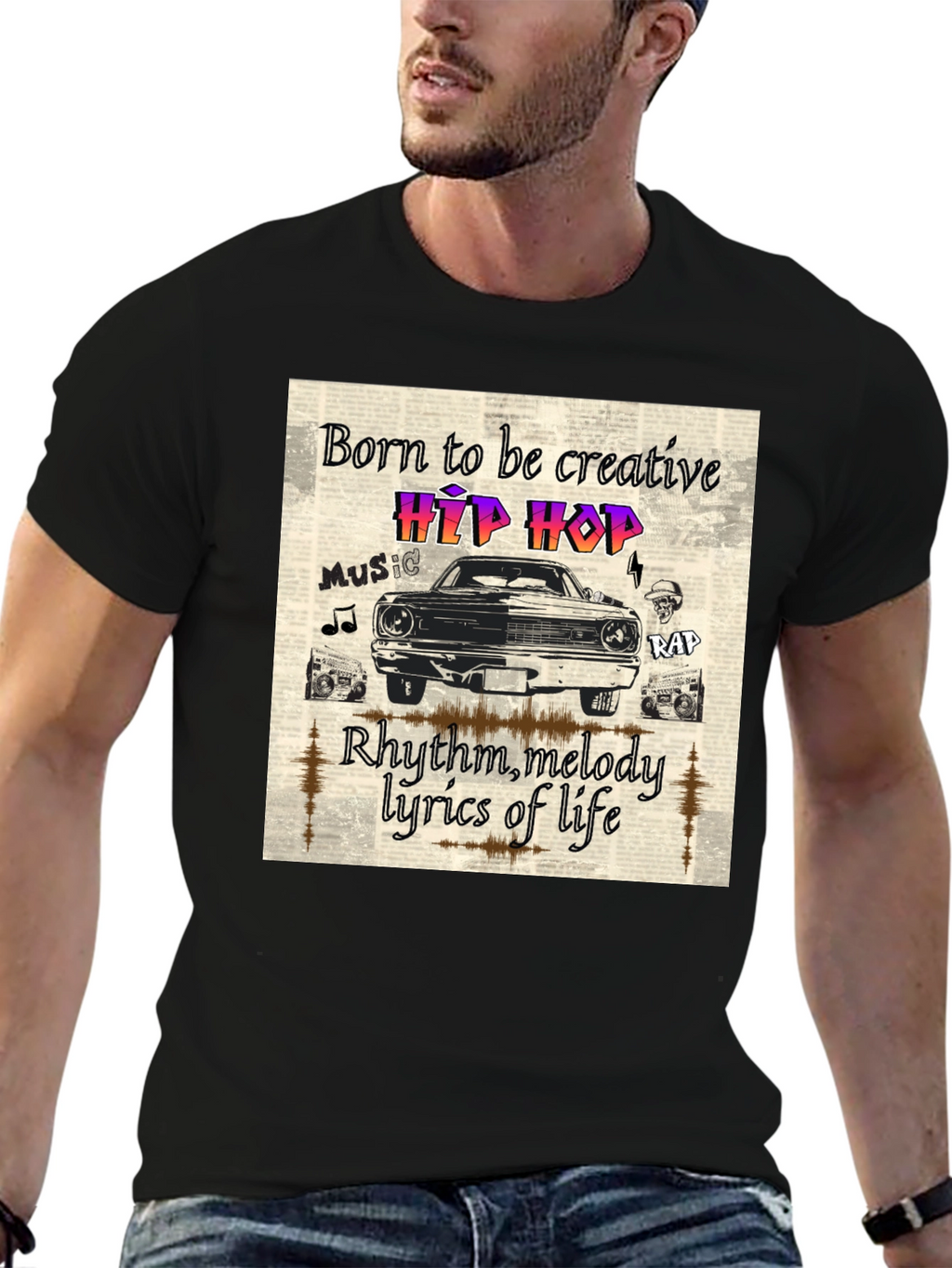 Born to be Creative Hip Hop Graphic Tee