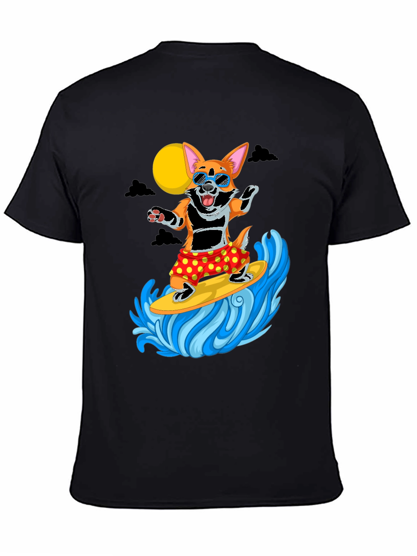 Surfing Corgi T-Shirt -  Fun Novelty Tee