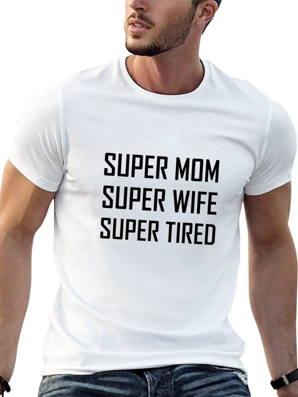 Super Mom Wife Tired Black T-Shirt