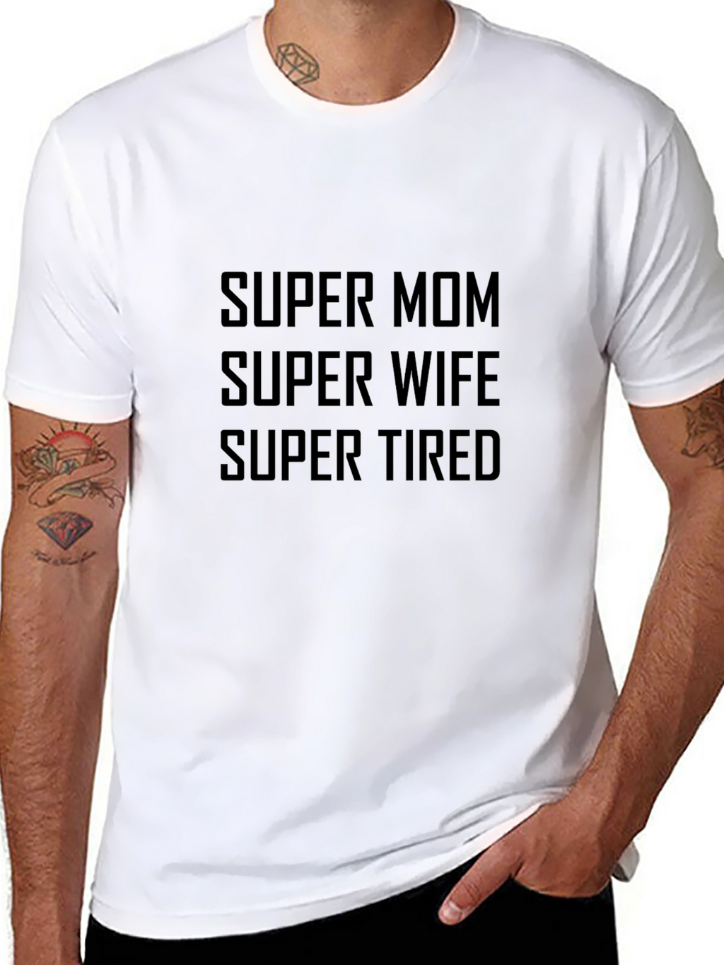 Super Mom Wife Tired Black T-Shirt