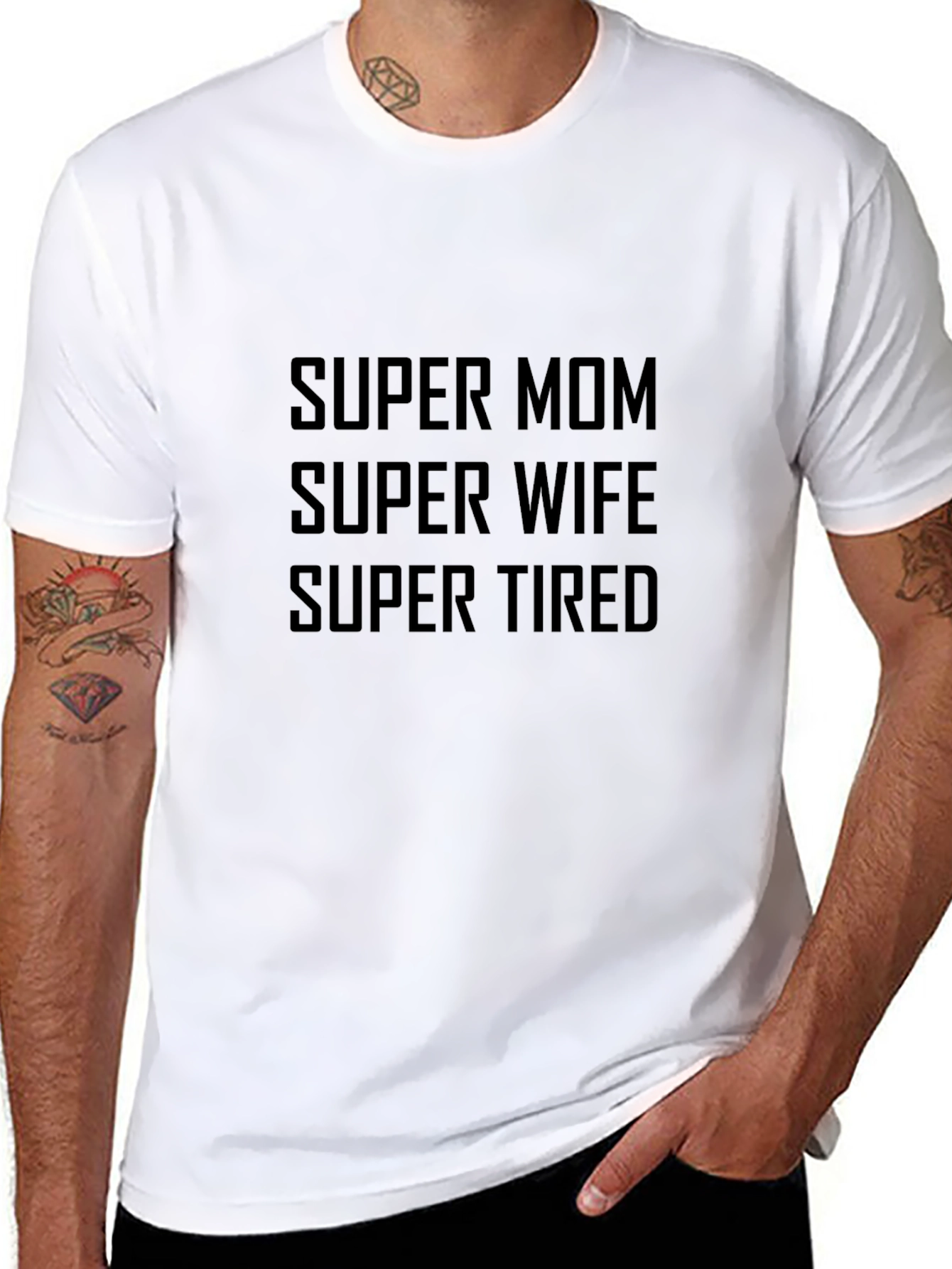 Super Mom Wife Tired Black T-Shirt