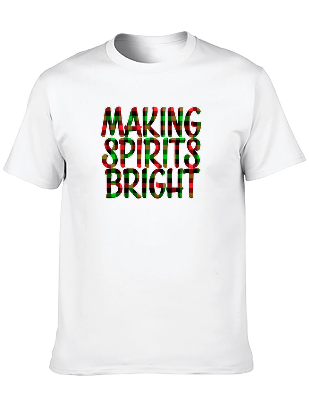 Festive Holiday Plaid Making Spirits Bright T-Shirt
